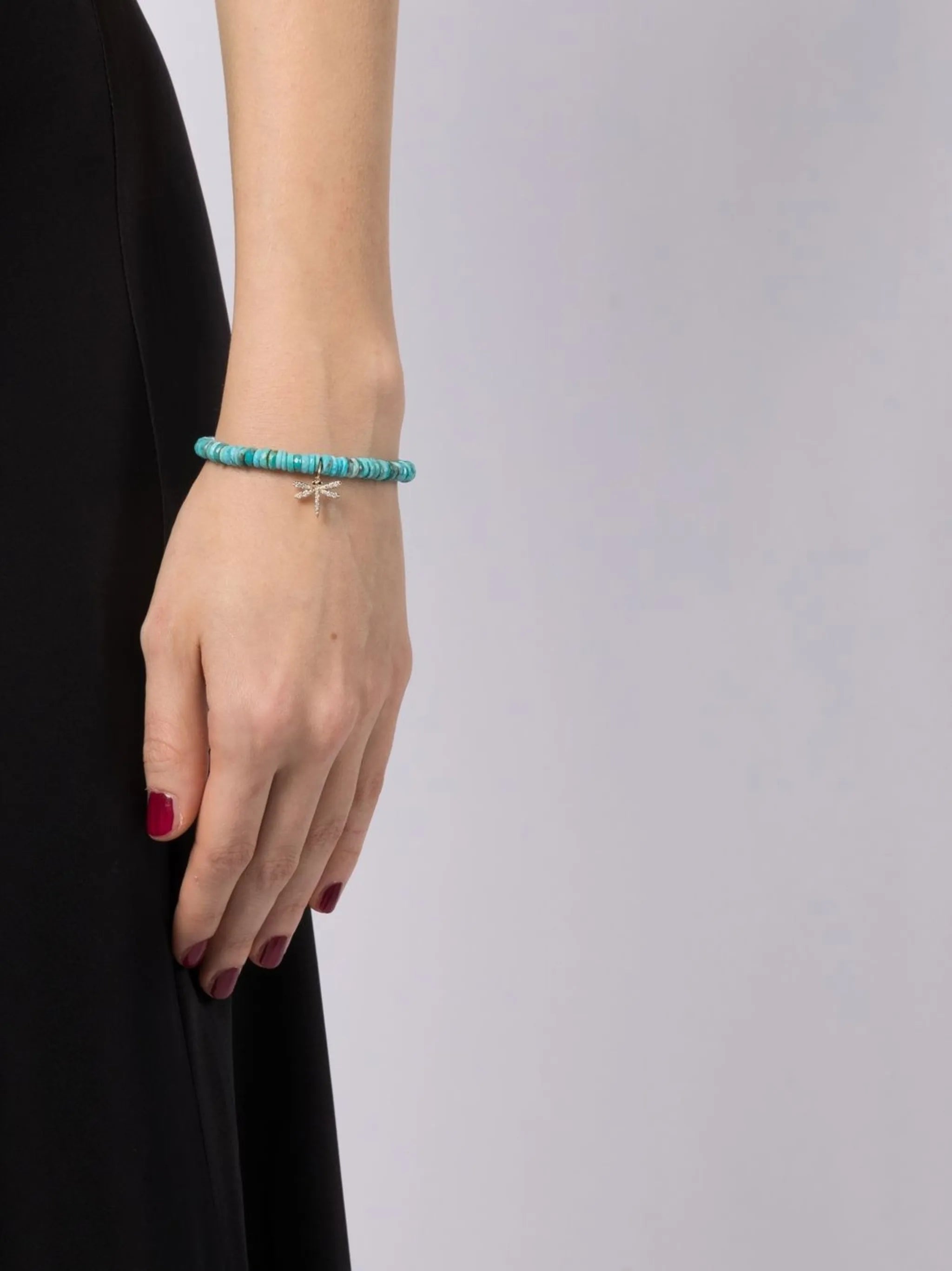 14kt yellow gold turquoise beaded bracelet