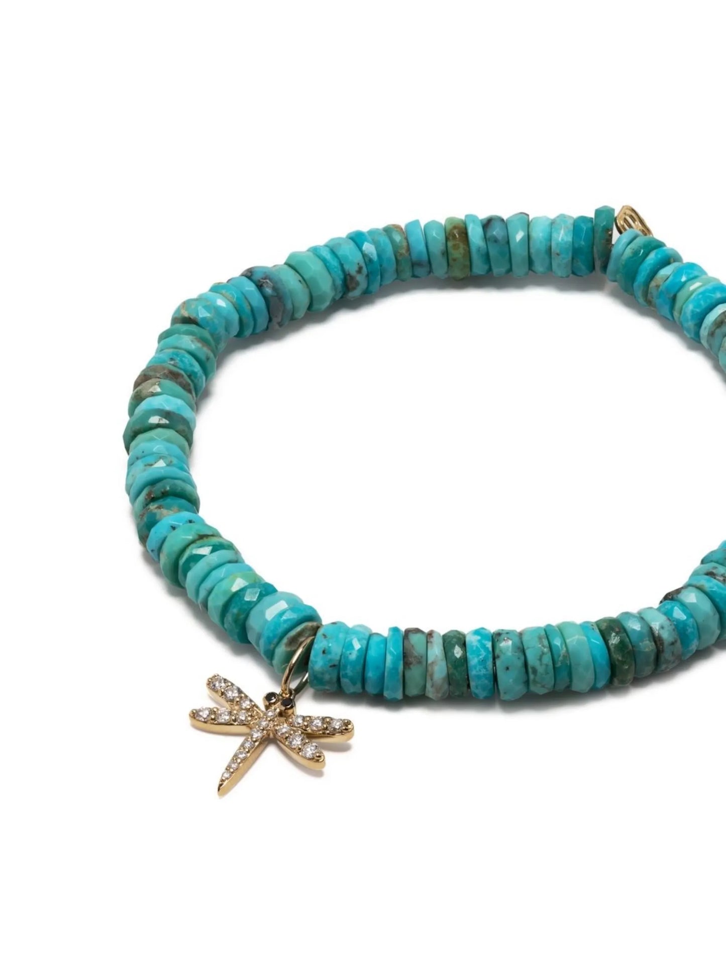 14kt yellow gold turquoise beaded bracelet
