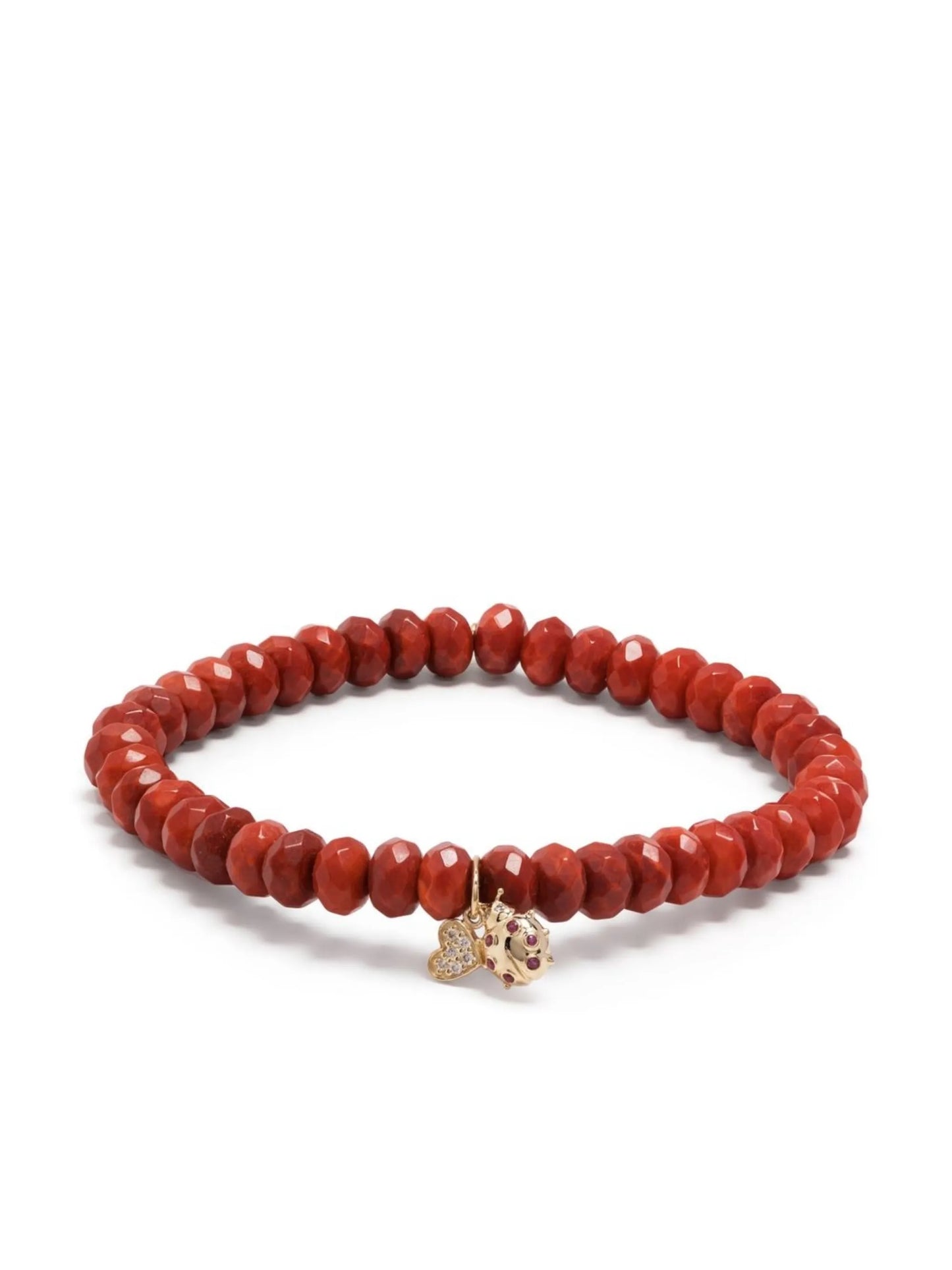 14kt yellow gold coral beaded bracelet