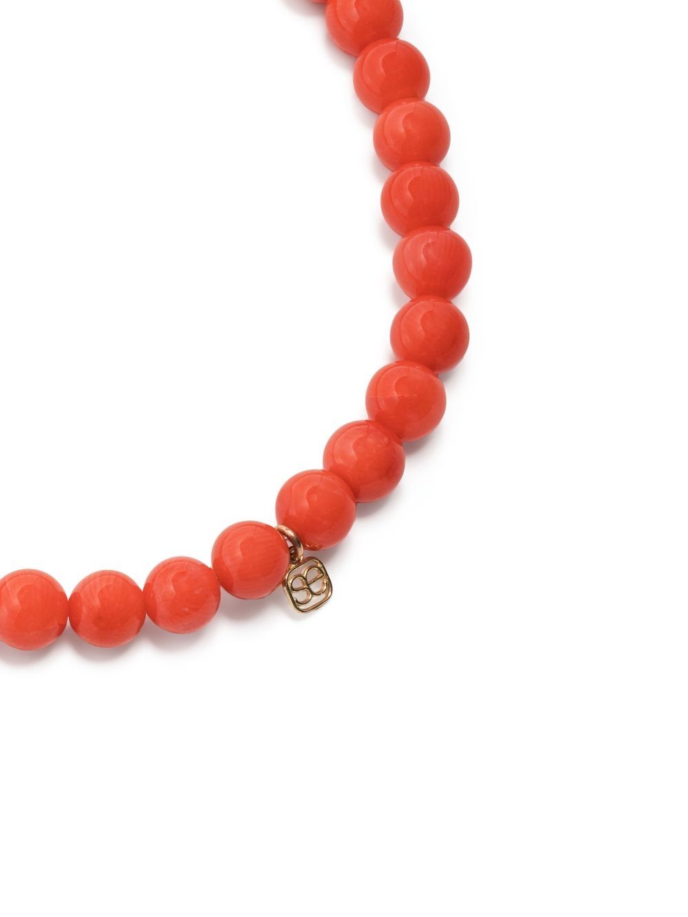 14kt yellow gold Evil Eye coral beaded bracelet