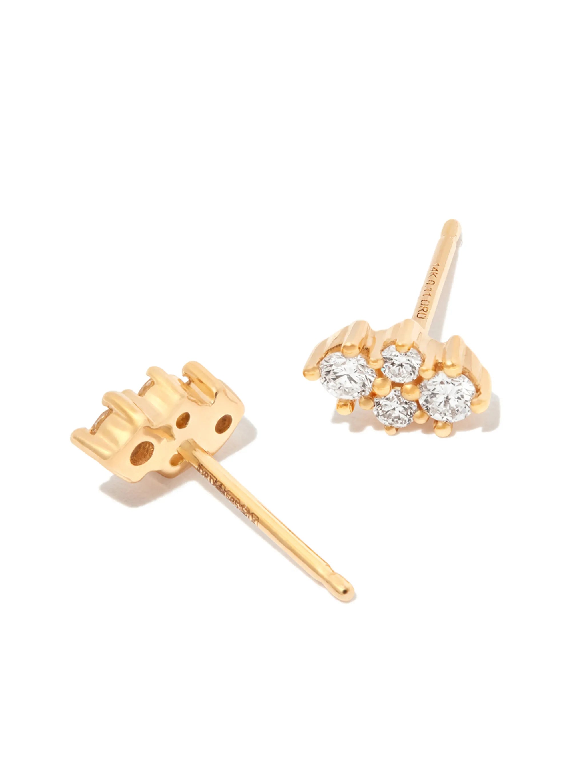 14kt yellow gold Vivian Lily stud earrings