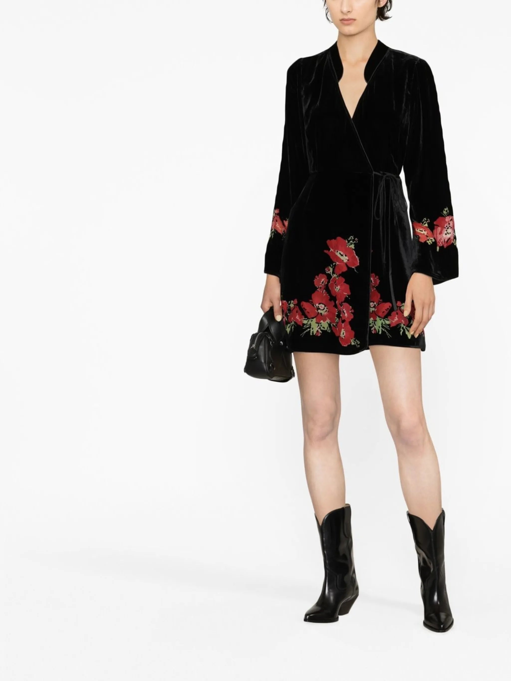 Iris floral-print wrap dress