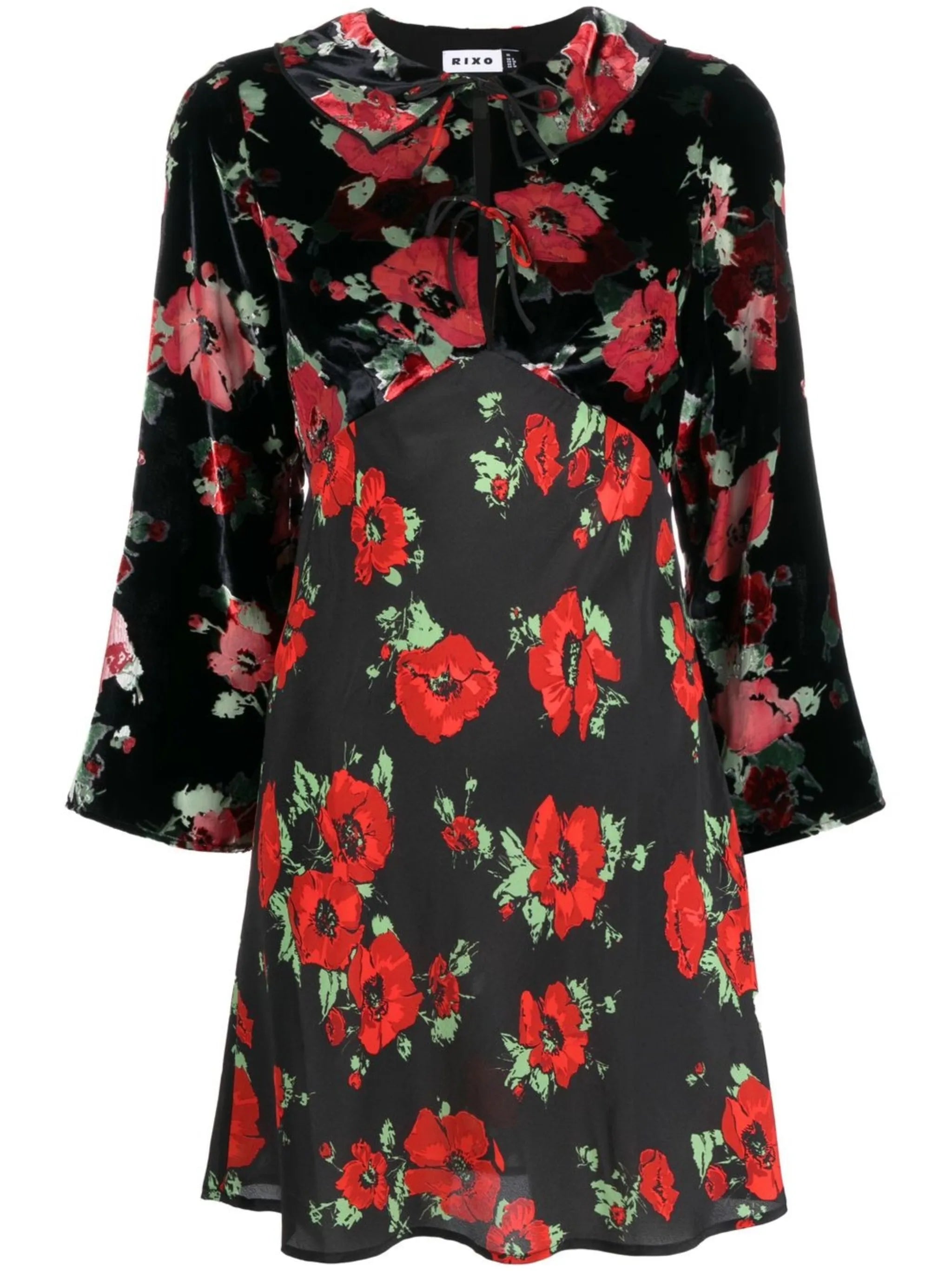 Malibu velvet floral print dress