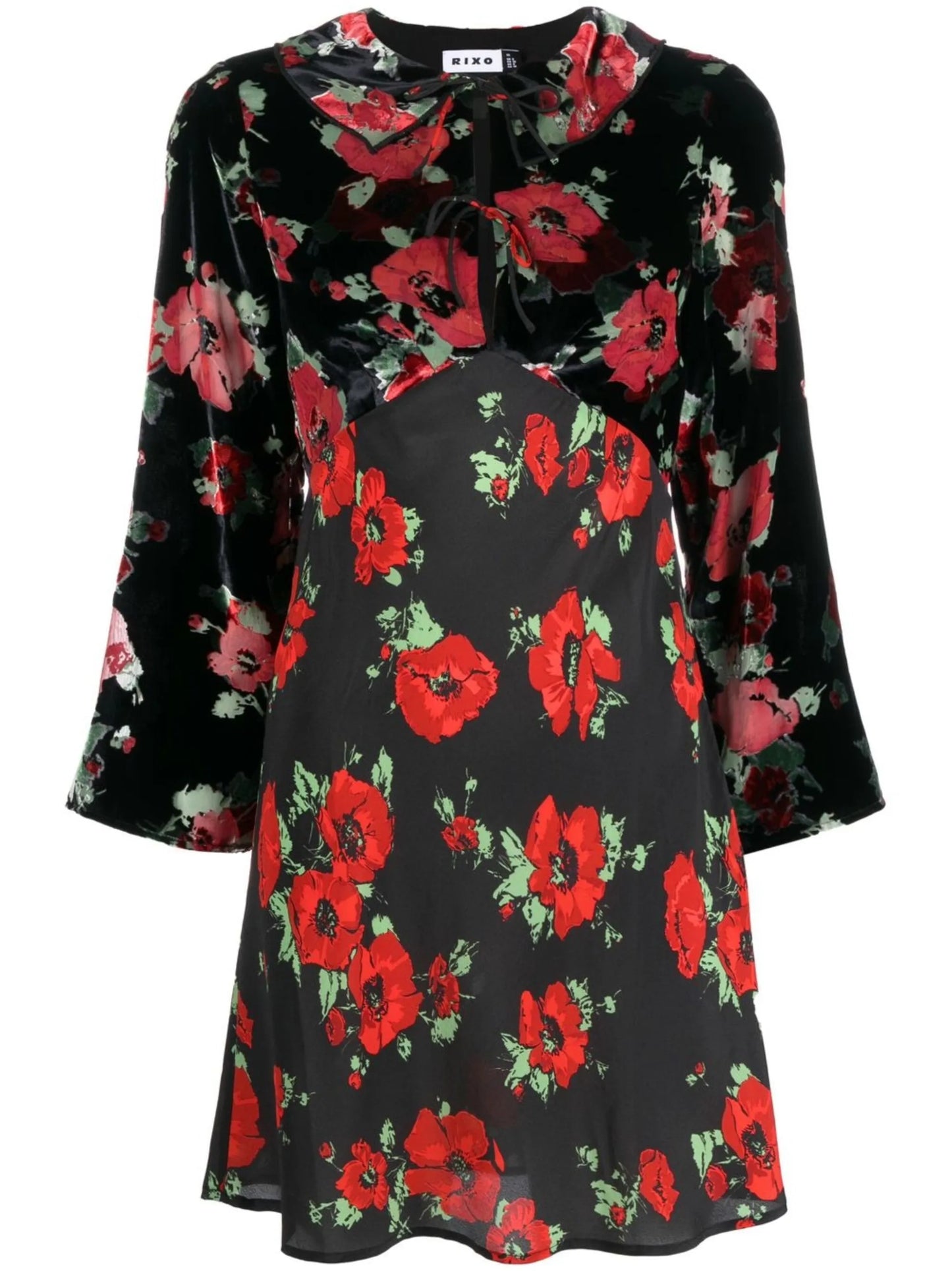 Malibu velvet floral print dress