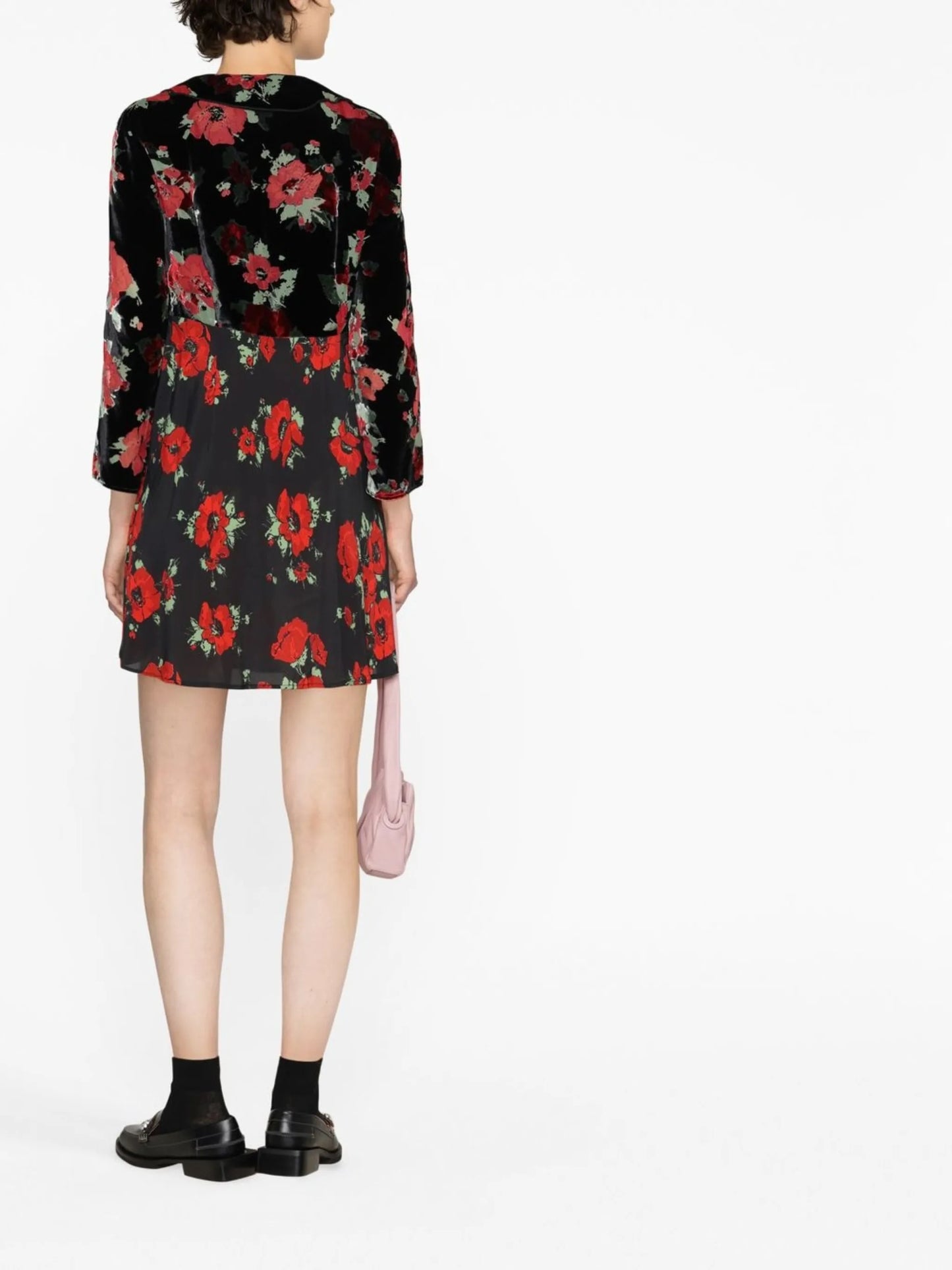 Malibu velvet floral print dress