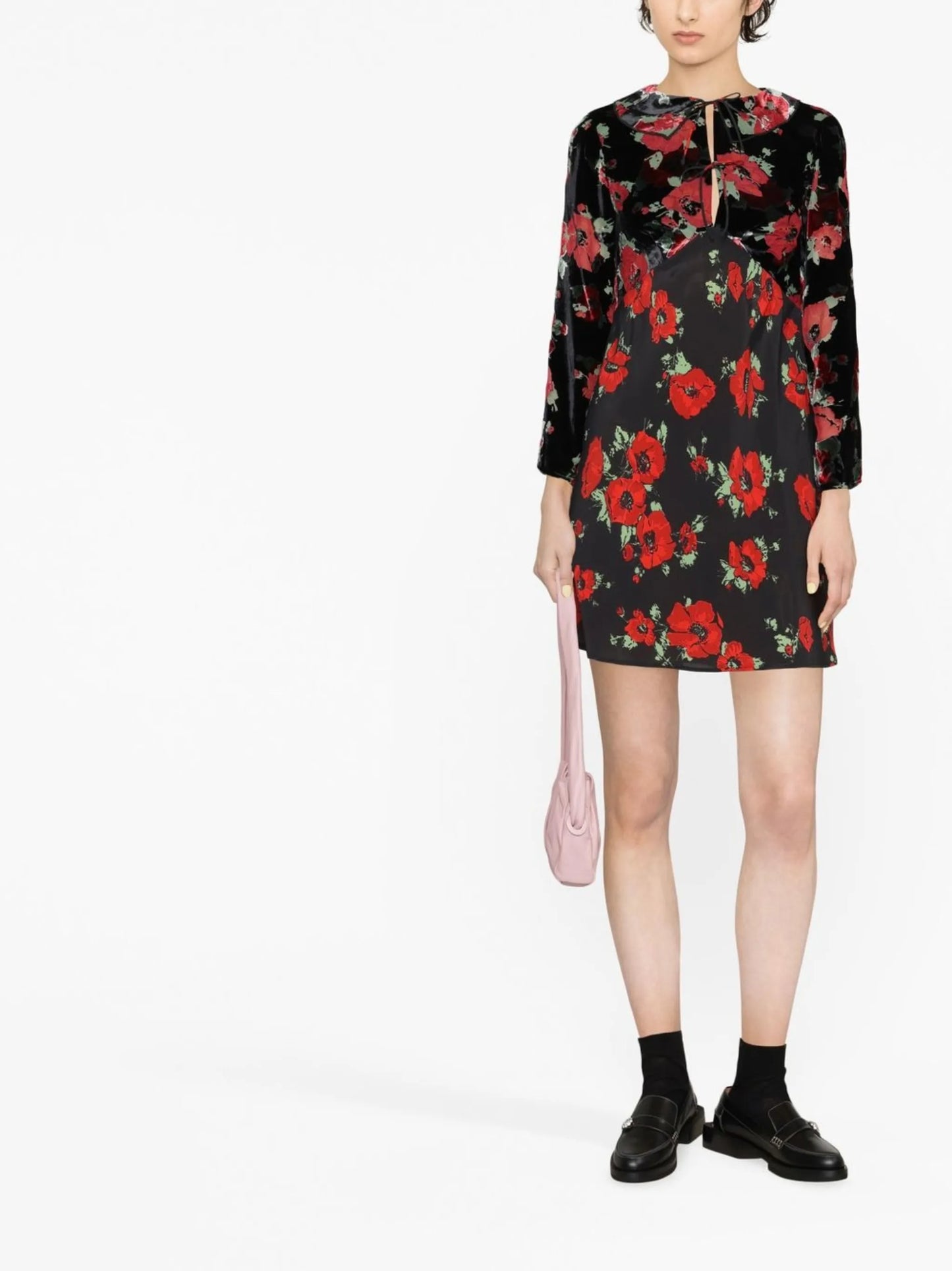 Malibu velvet floral print dress