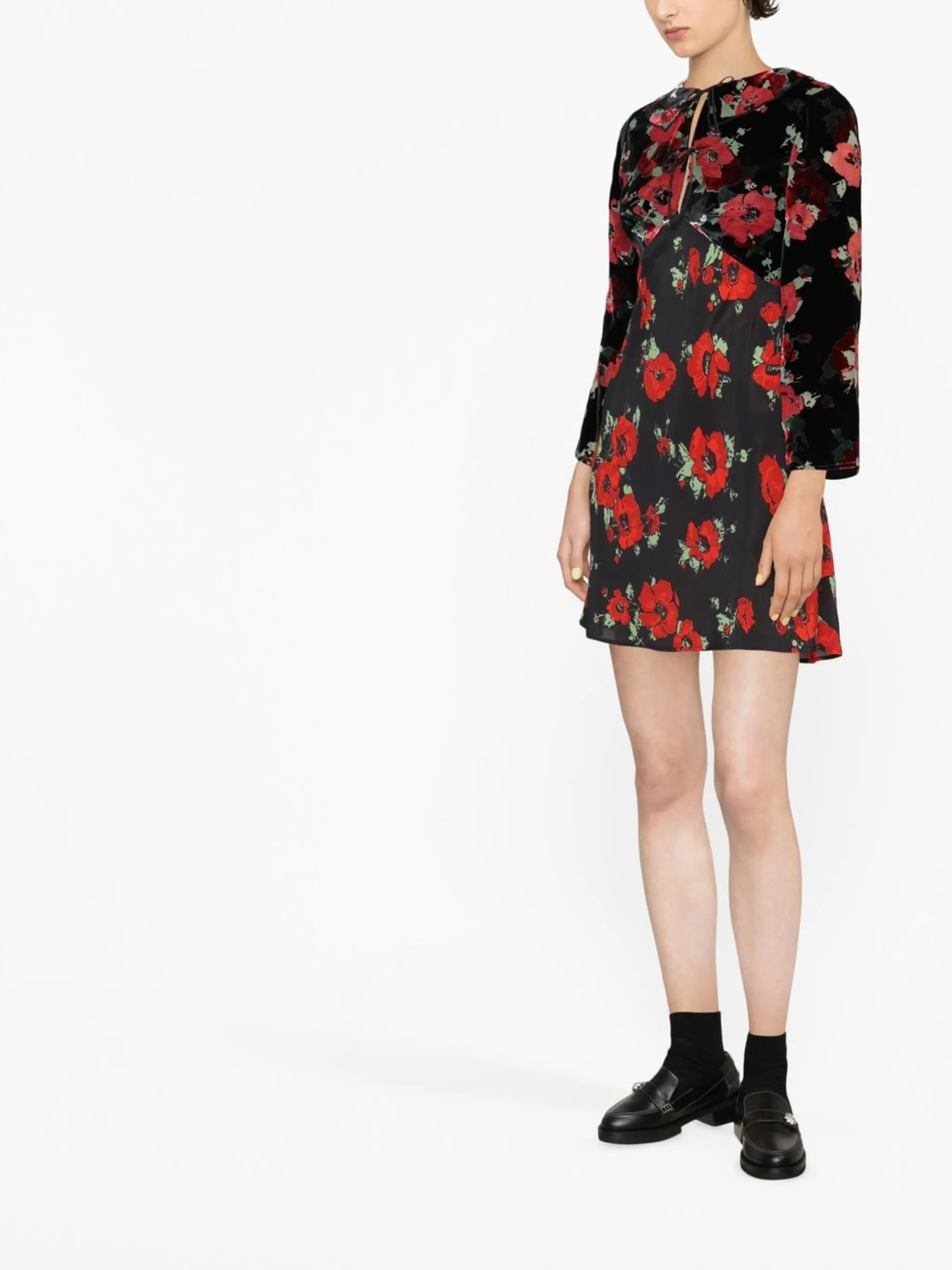 Malibu velvet floral print dress