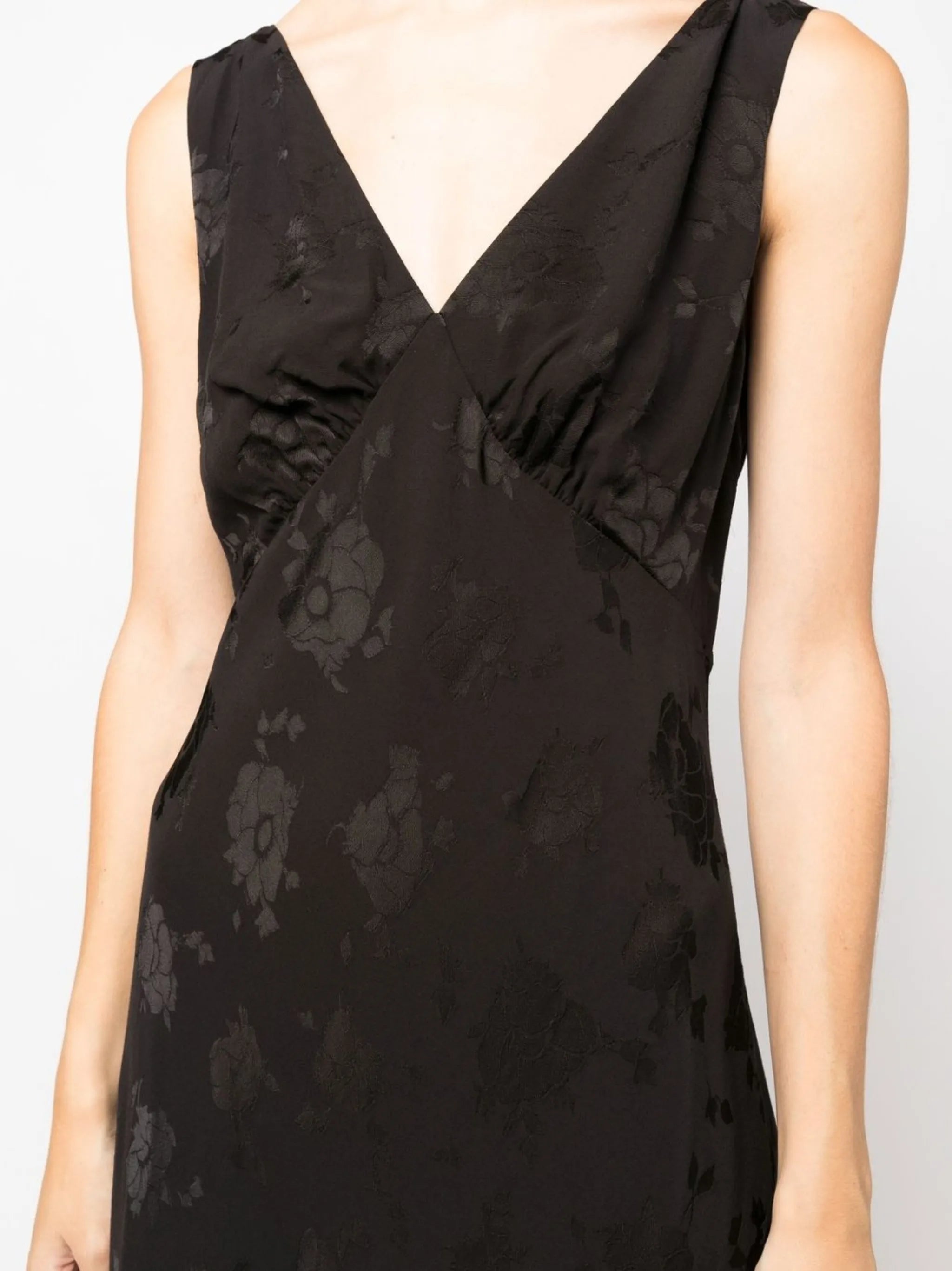 floral jacquard midi dress