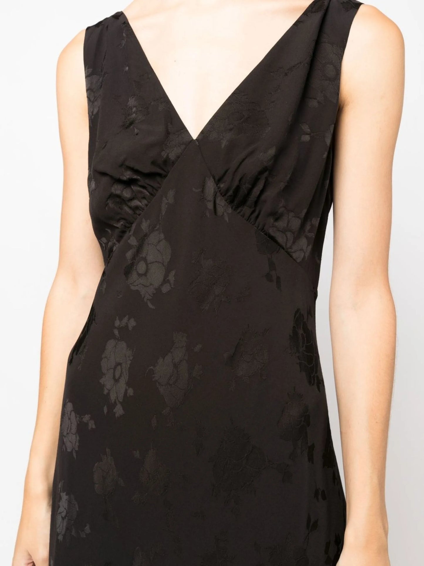 floral jacquard midi dress