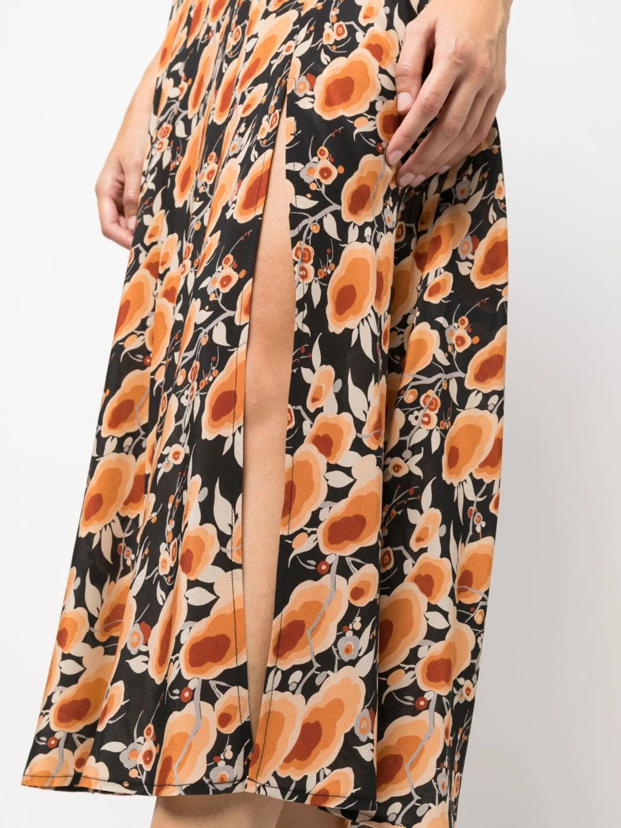 Angelina cap-sleeve midi dress