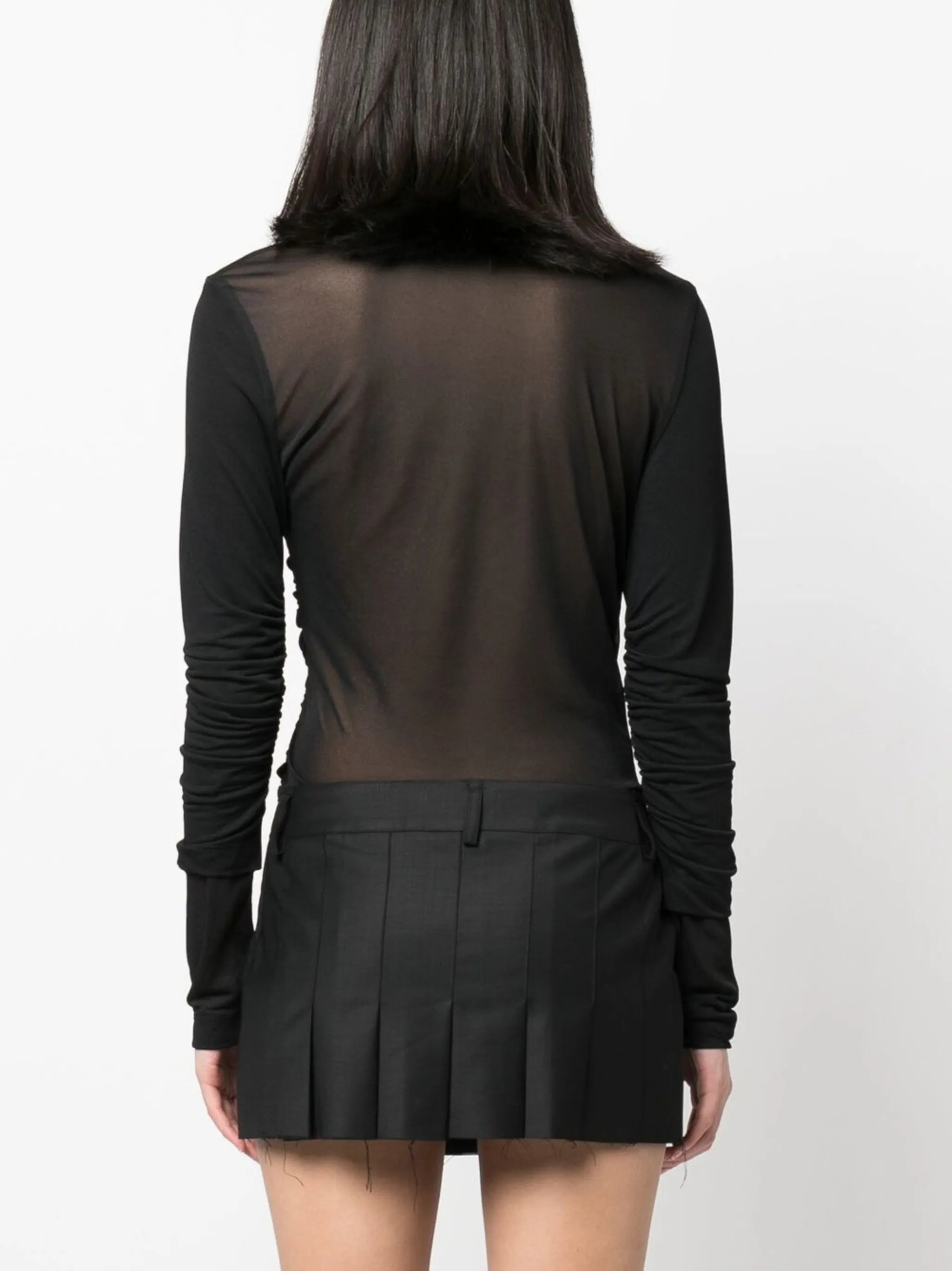 draped high-neck bodysuit