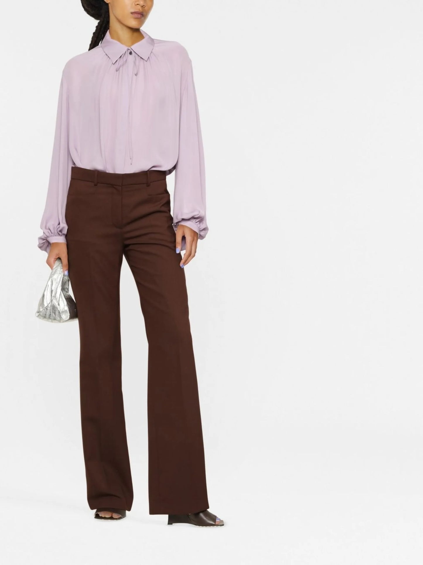 The Frances bishop-sleeve silk blouse