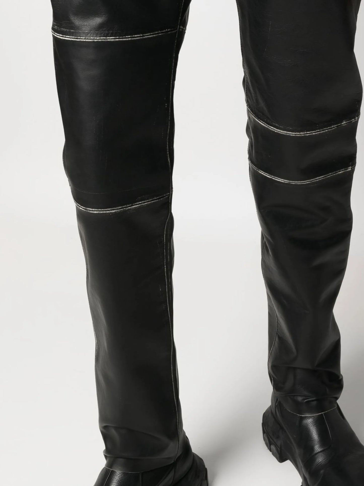 panelled leather trousers