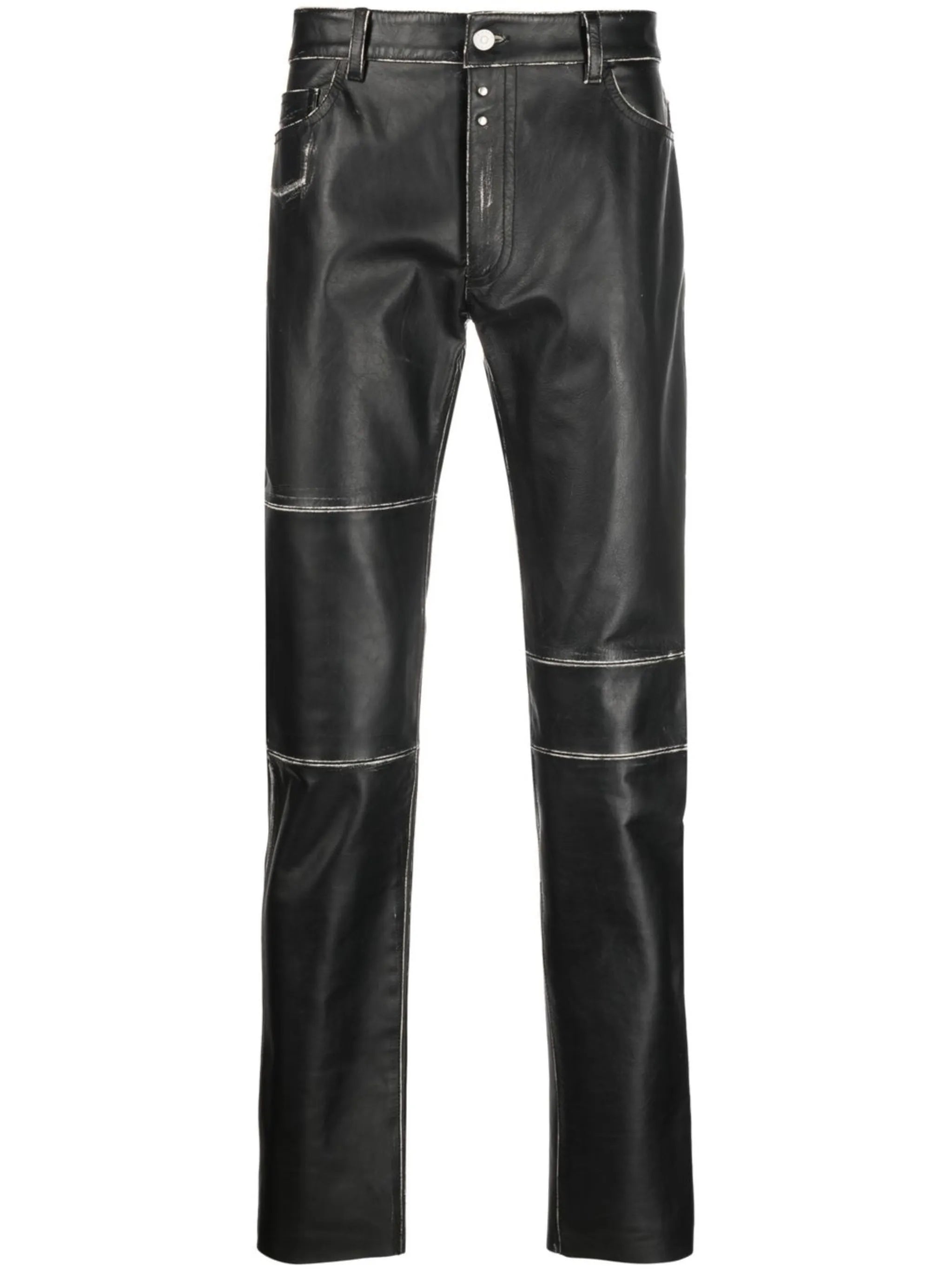 panelled leather trousers