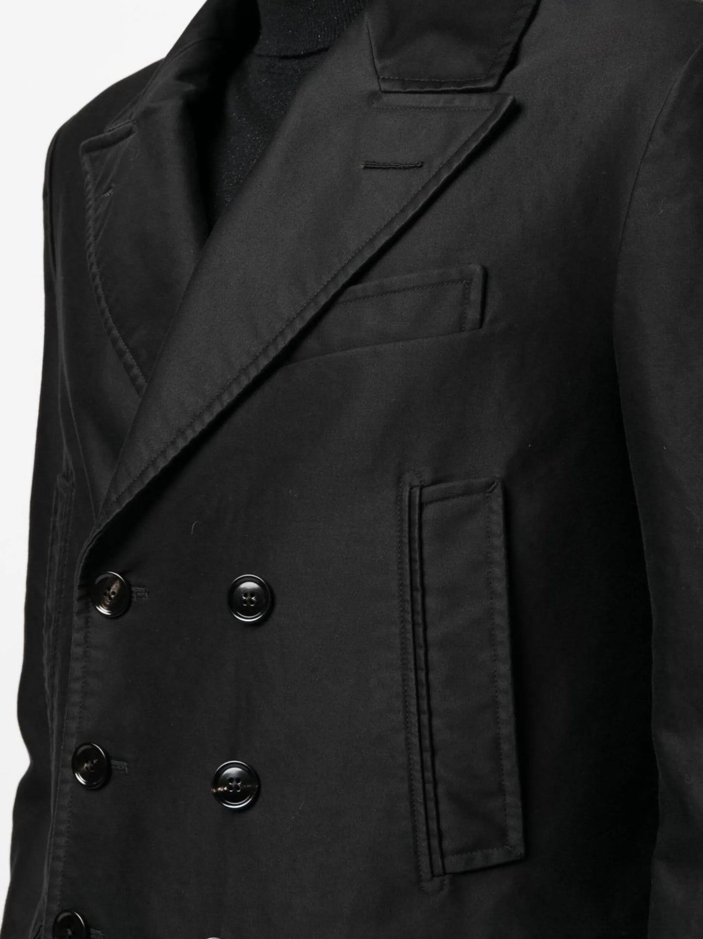 double-breasted cotton blazer