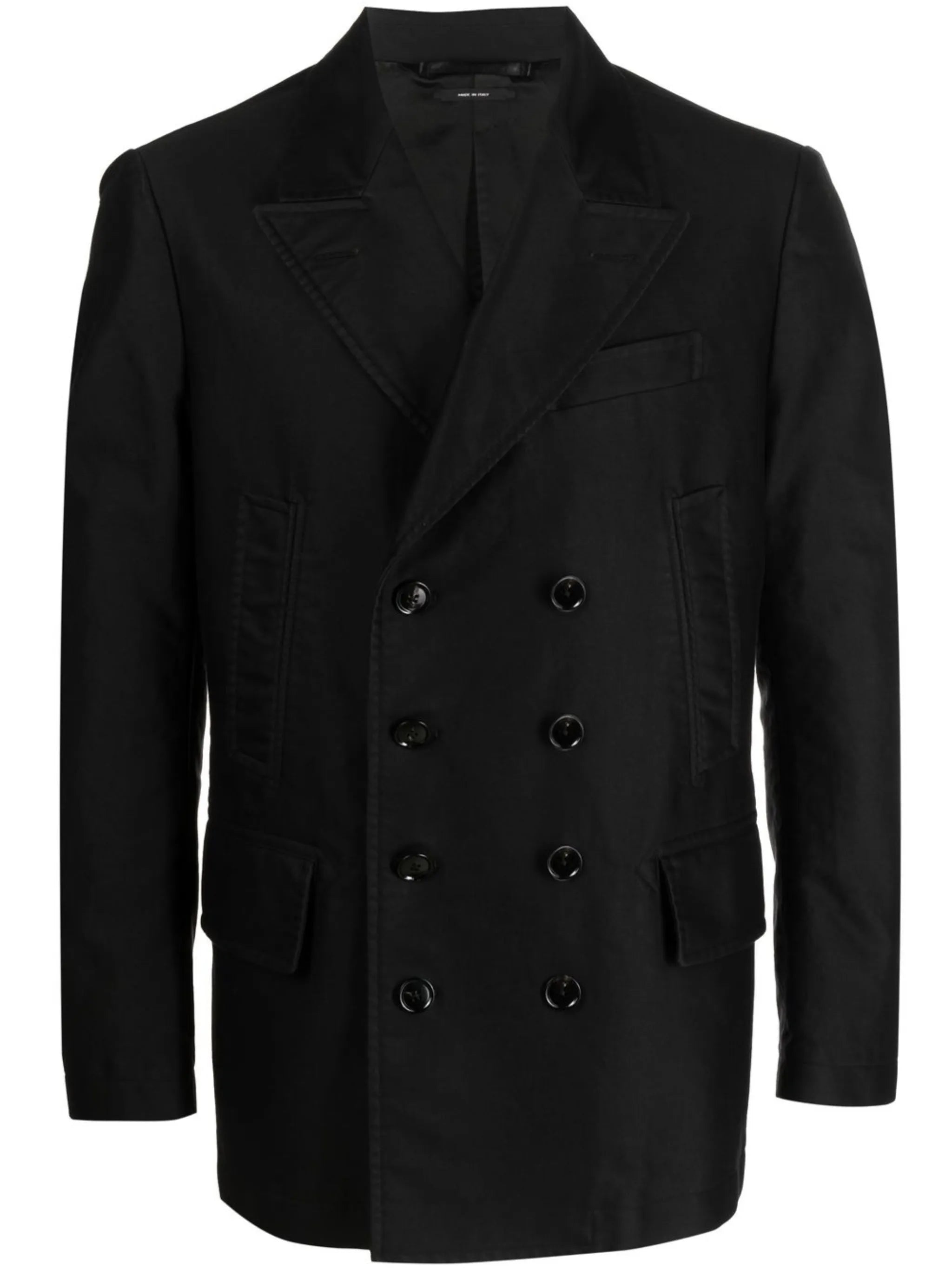 double-breasted cotton blazer