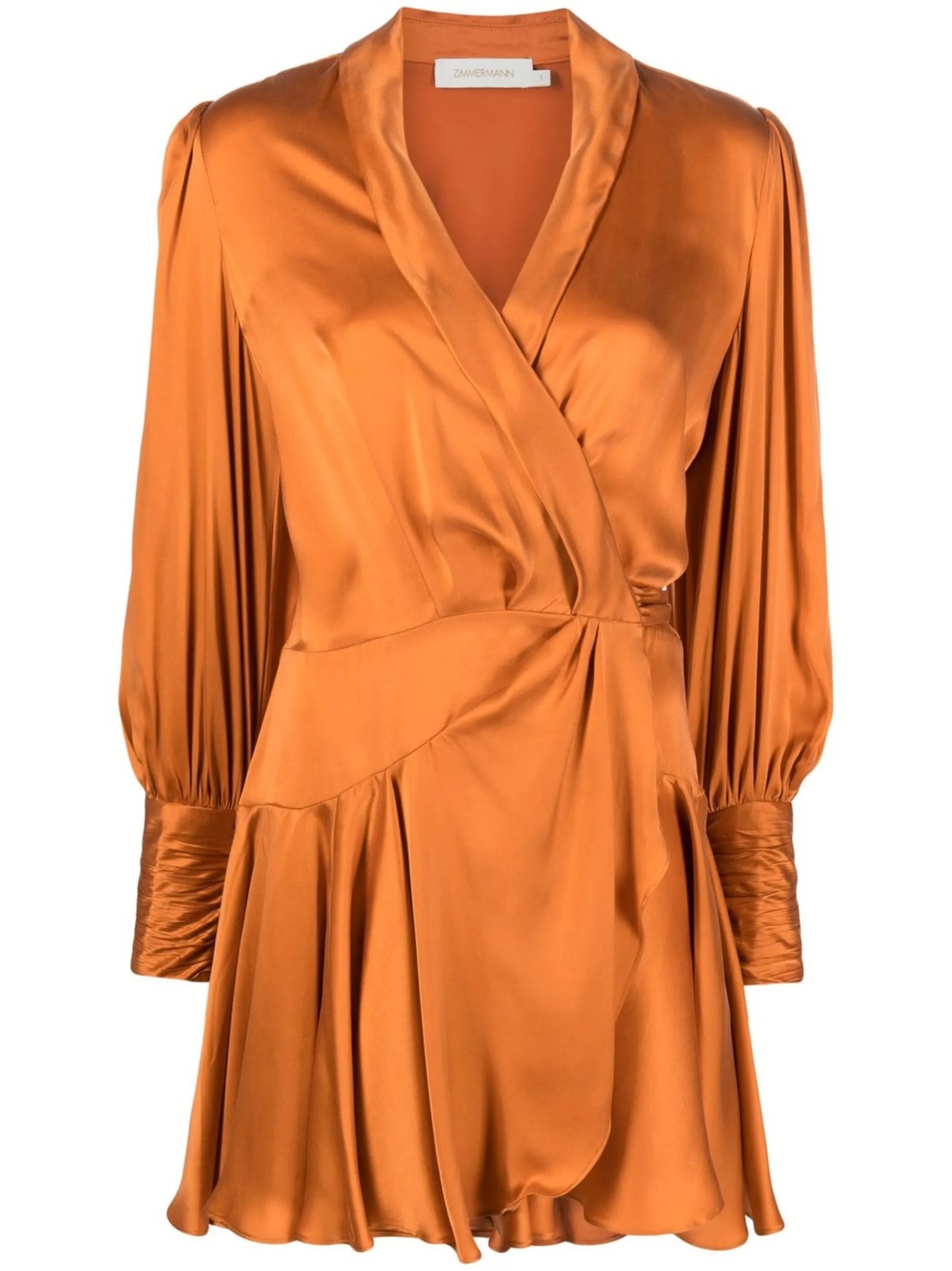 wrapped ruffle-trim dress