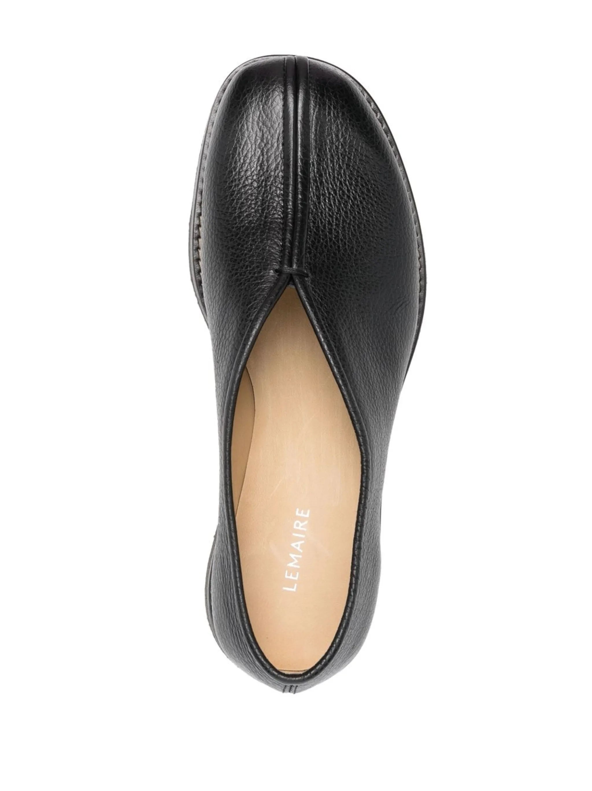 grained-leather piped loafers