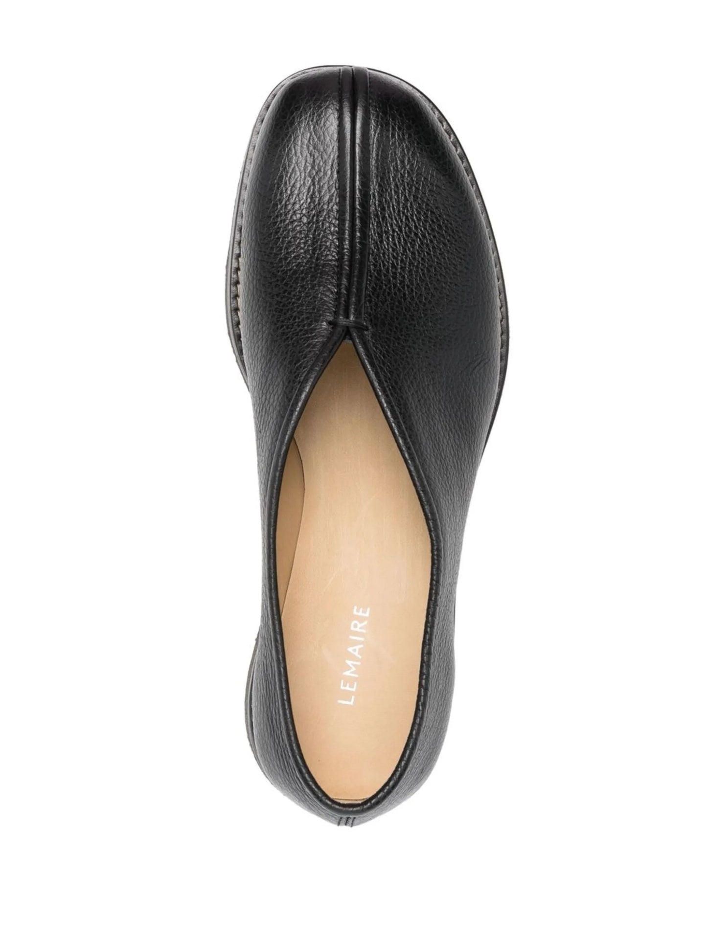 grained-leather piped loafers