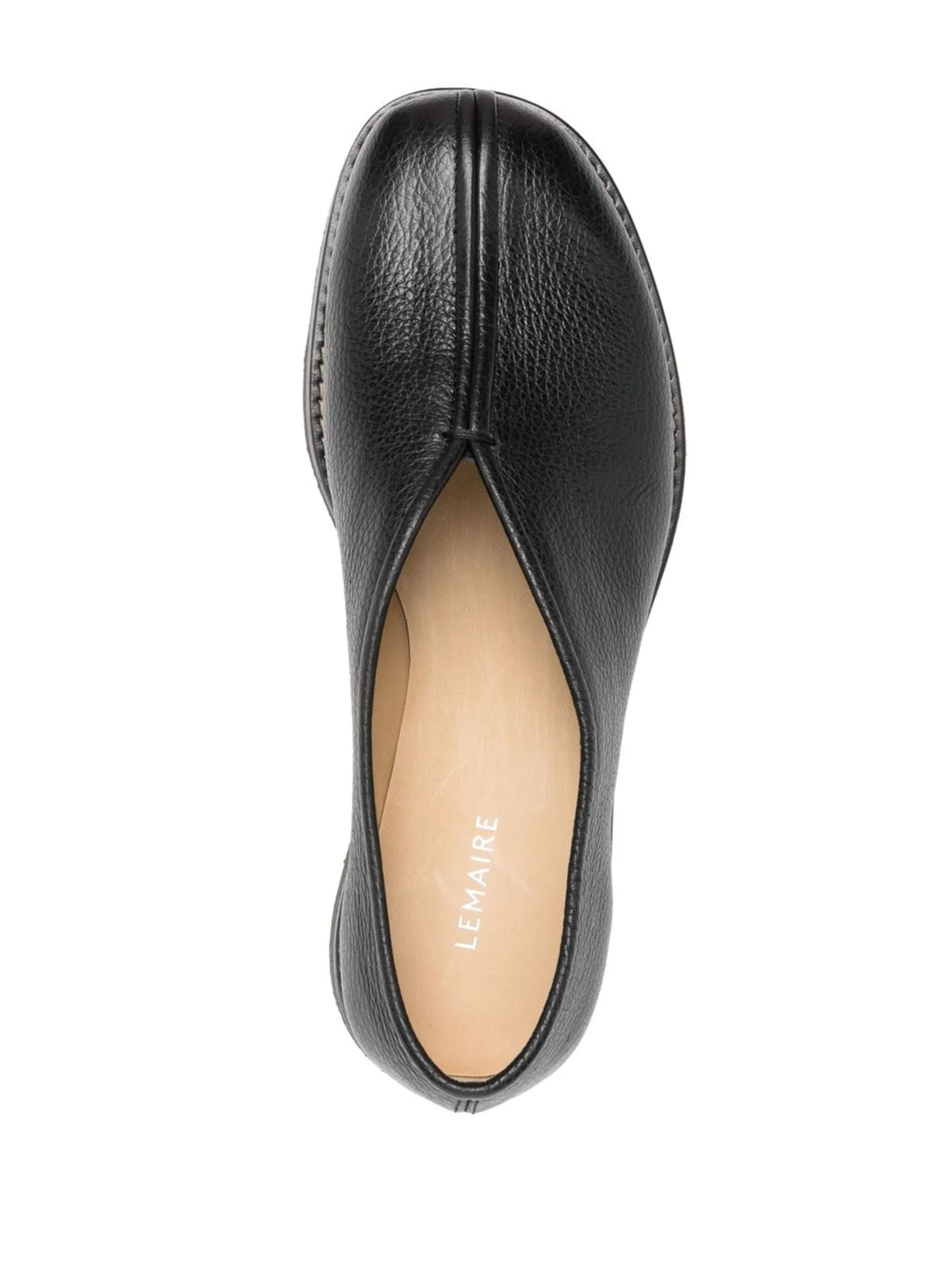 grained-leather piped loafers