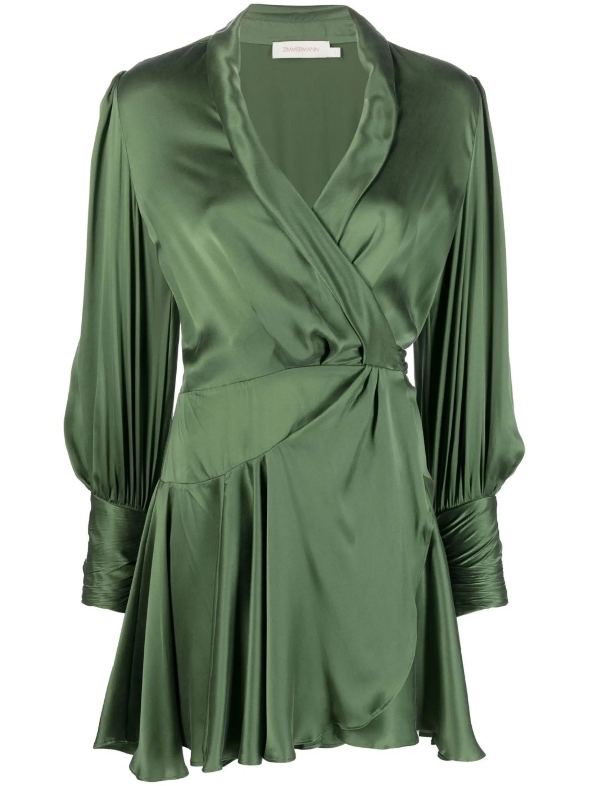 wrapped ruffle-trim dress