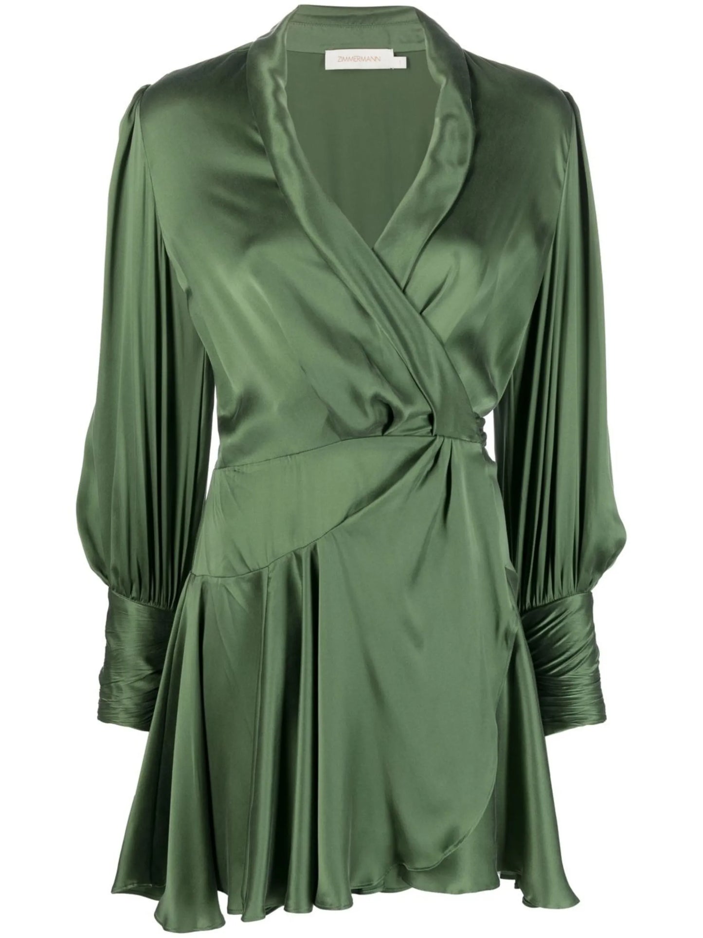wrapped ruffle-trim dress