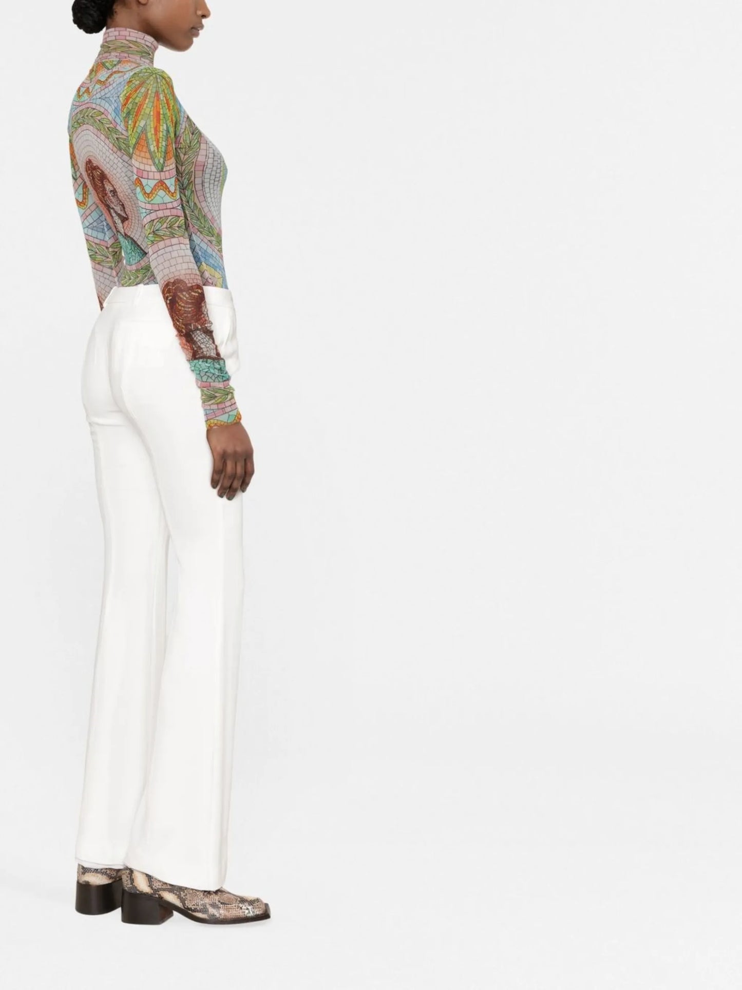graphic-print long-sleeve top