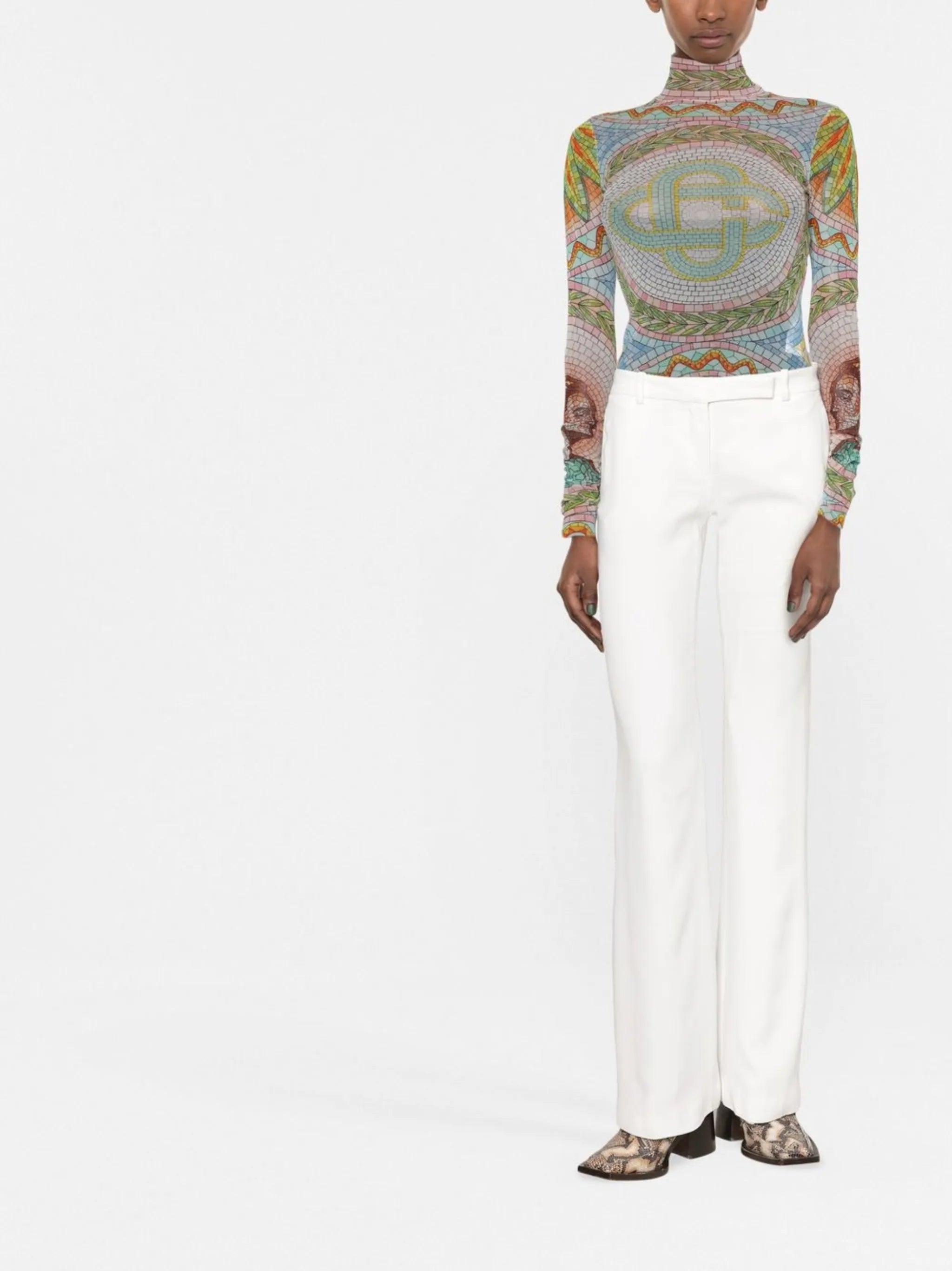 graphic-print long-sleeve top