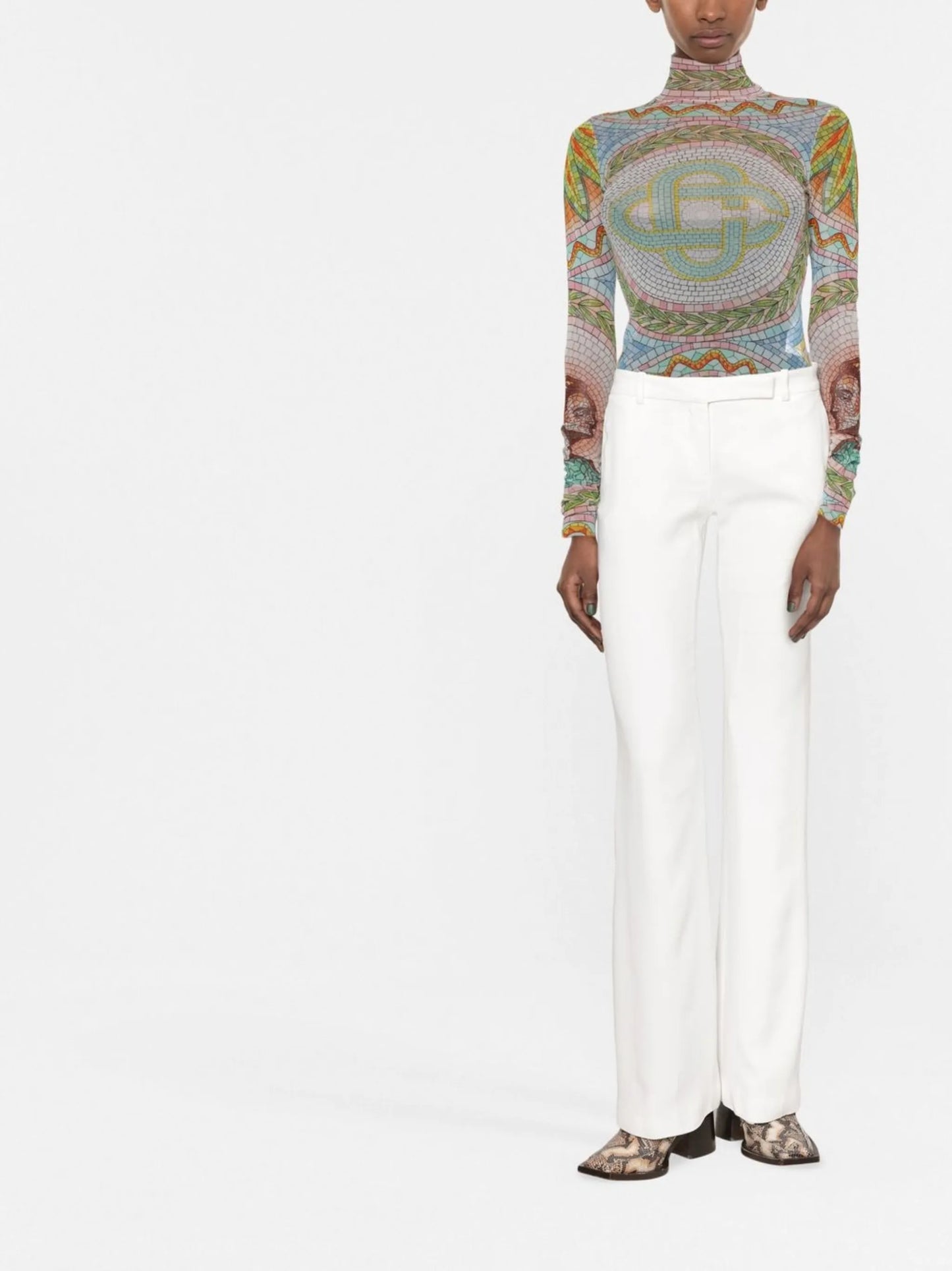 graphic-print long-sleeve top