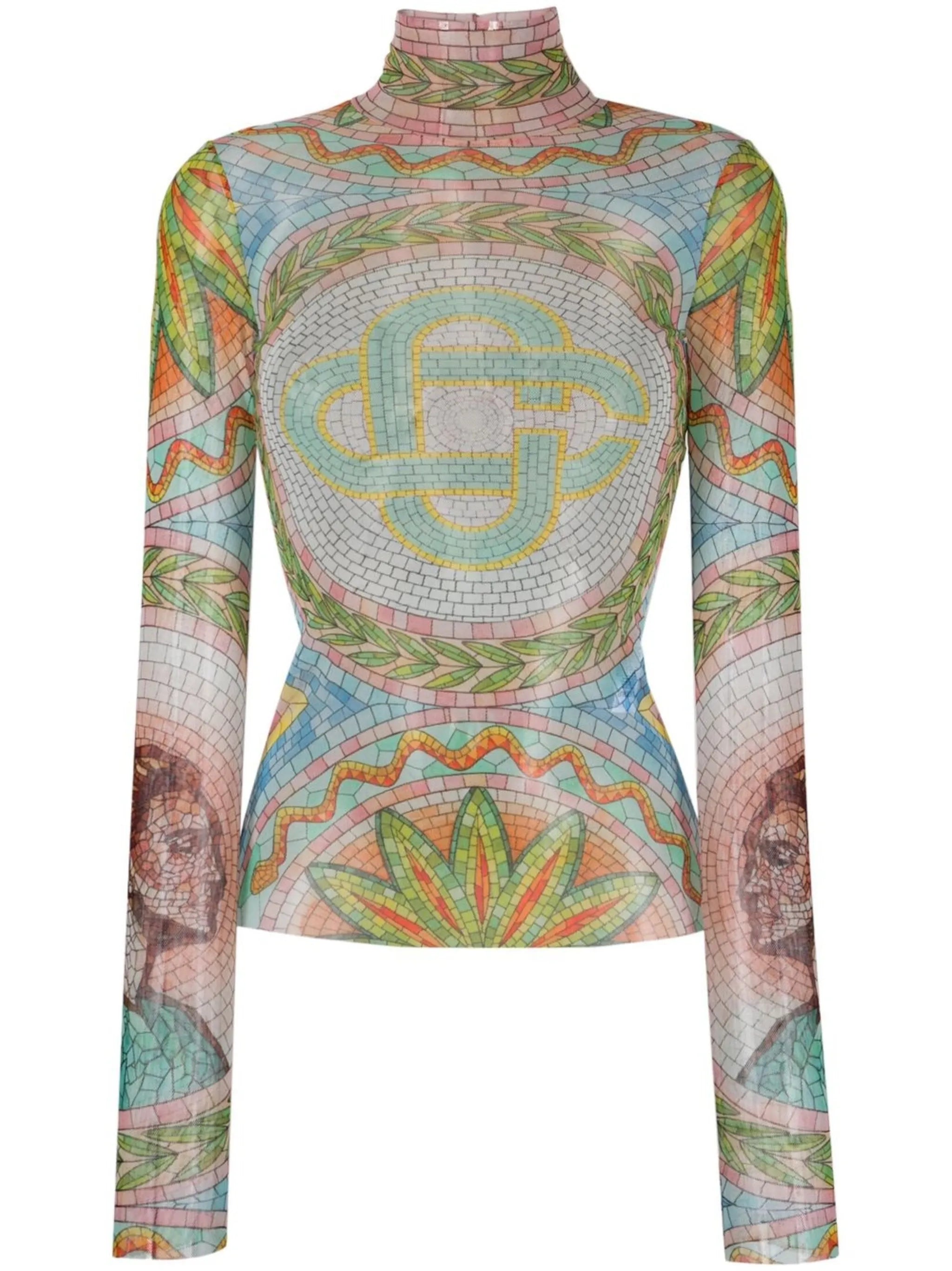 graphic-print long-sleeve top