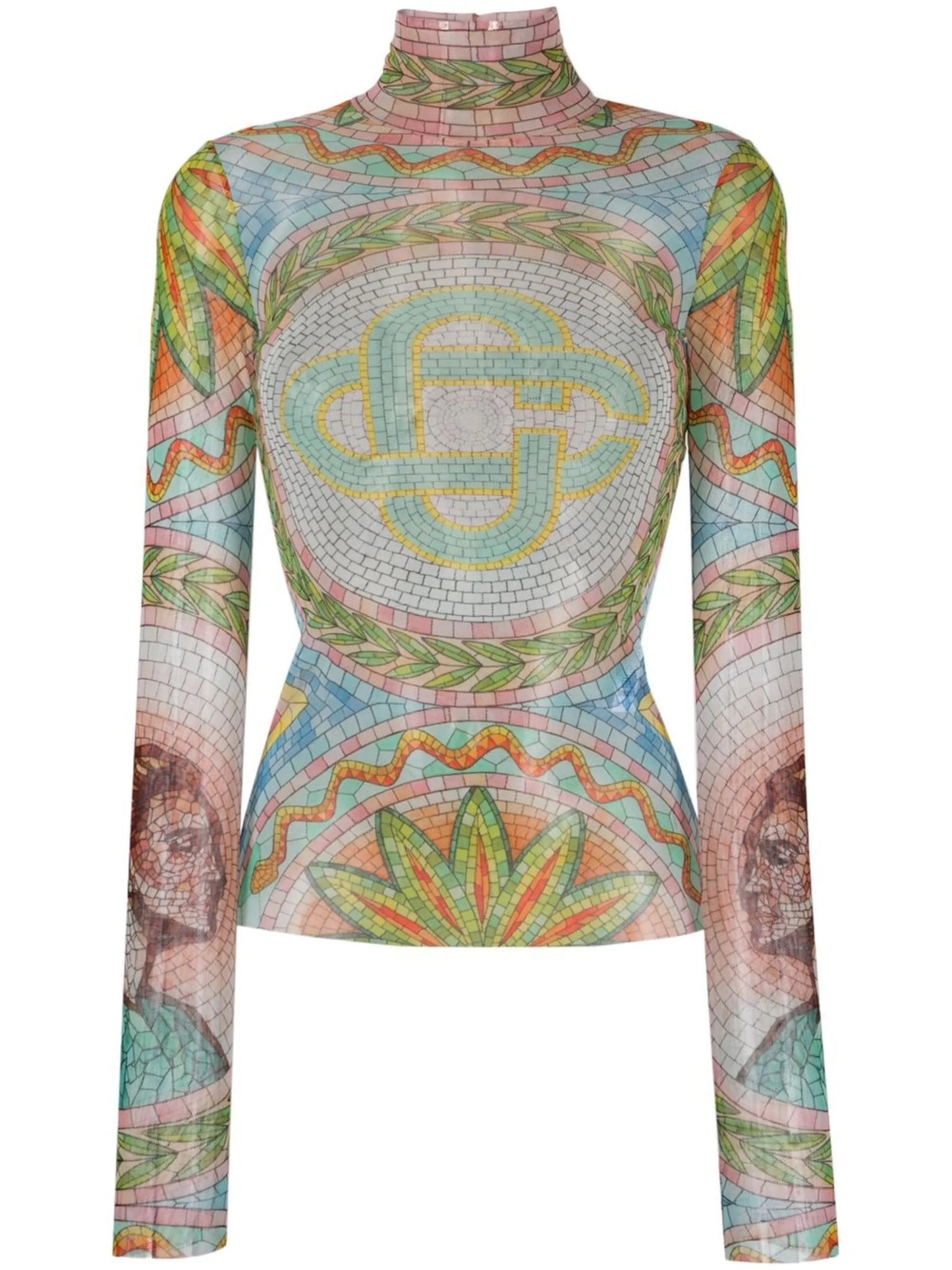 graphic-print long-sleeve top