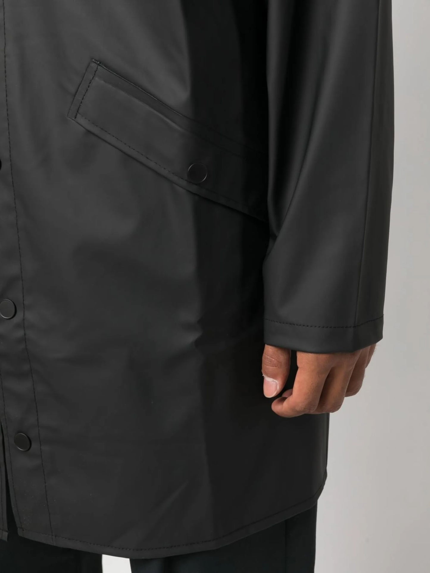 drawstring hood raincoat