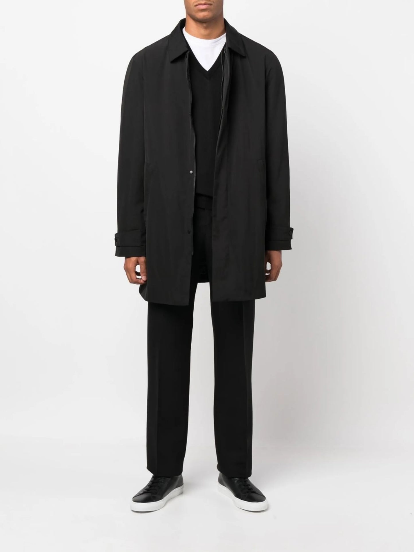 single-breasted collared coat