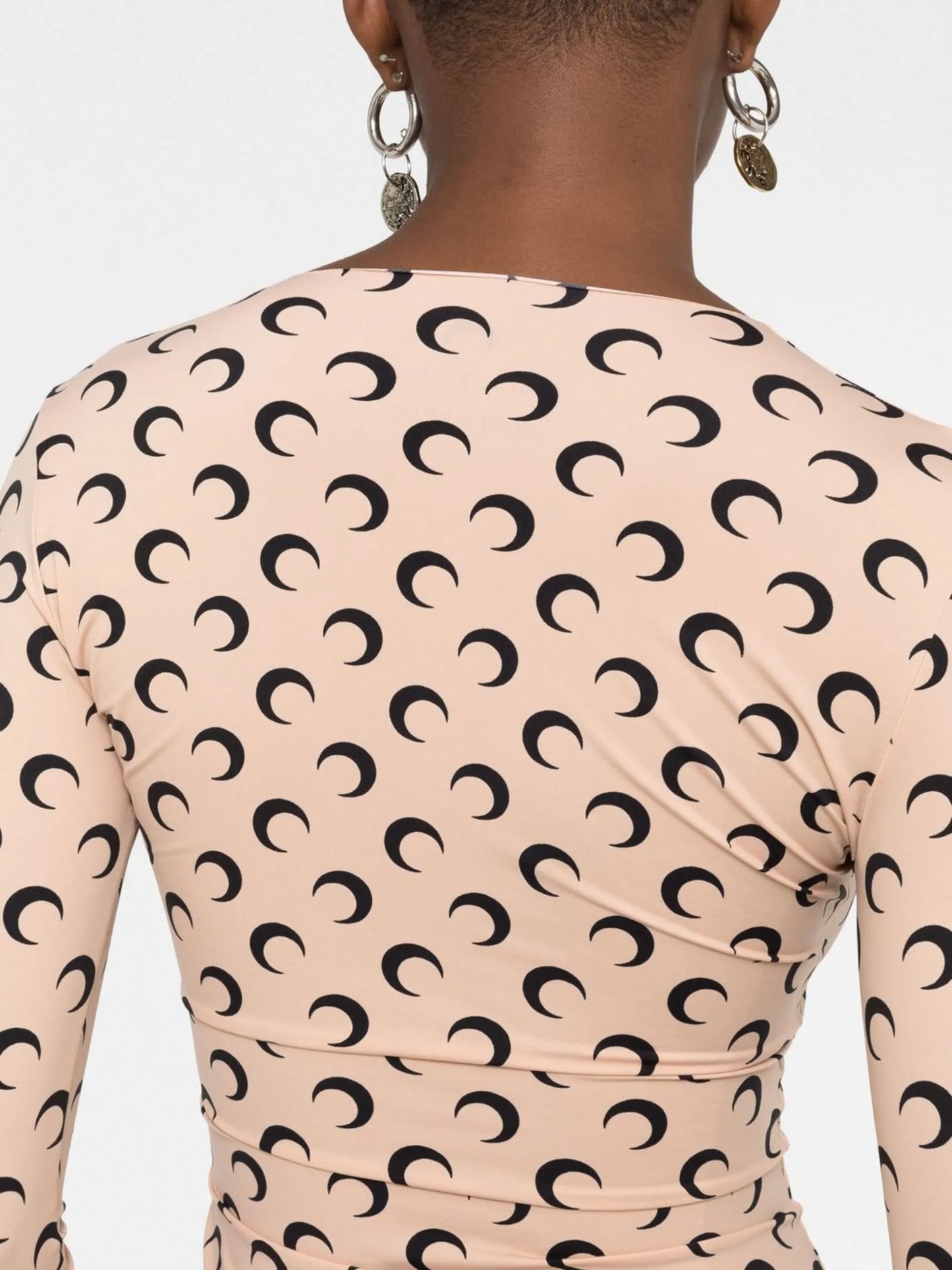crescent moon-print second-skin top