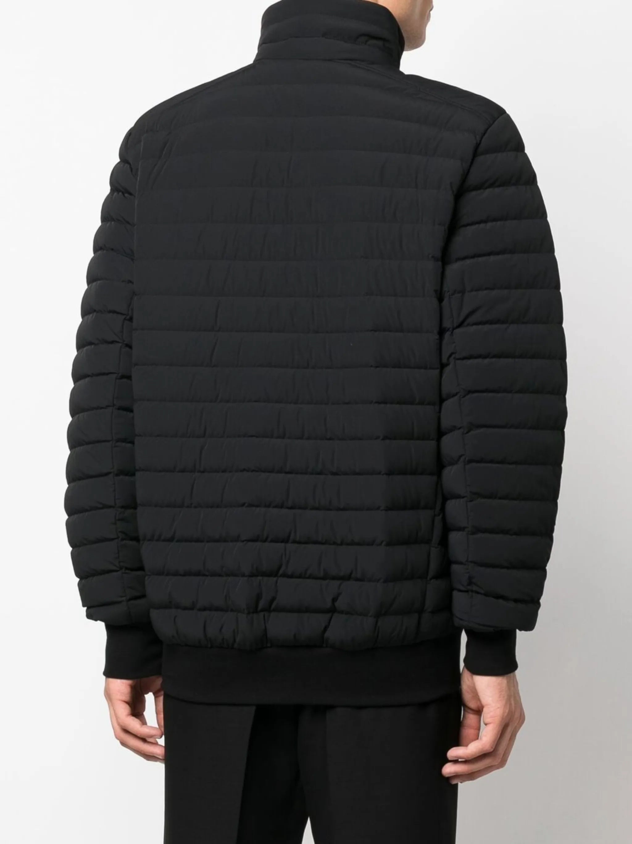 zip-up padded down jacket