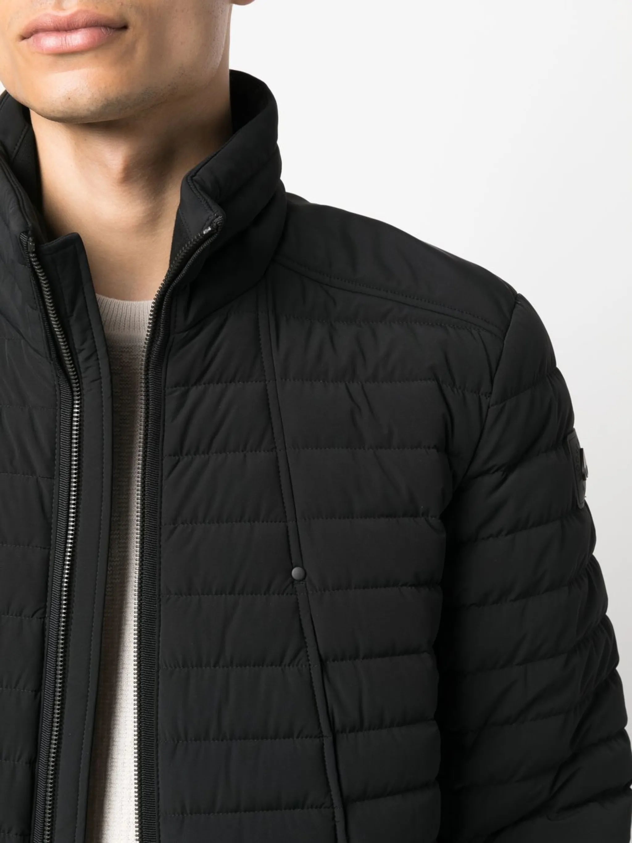zip-up padded down jacket