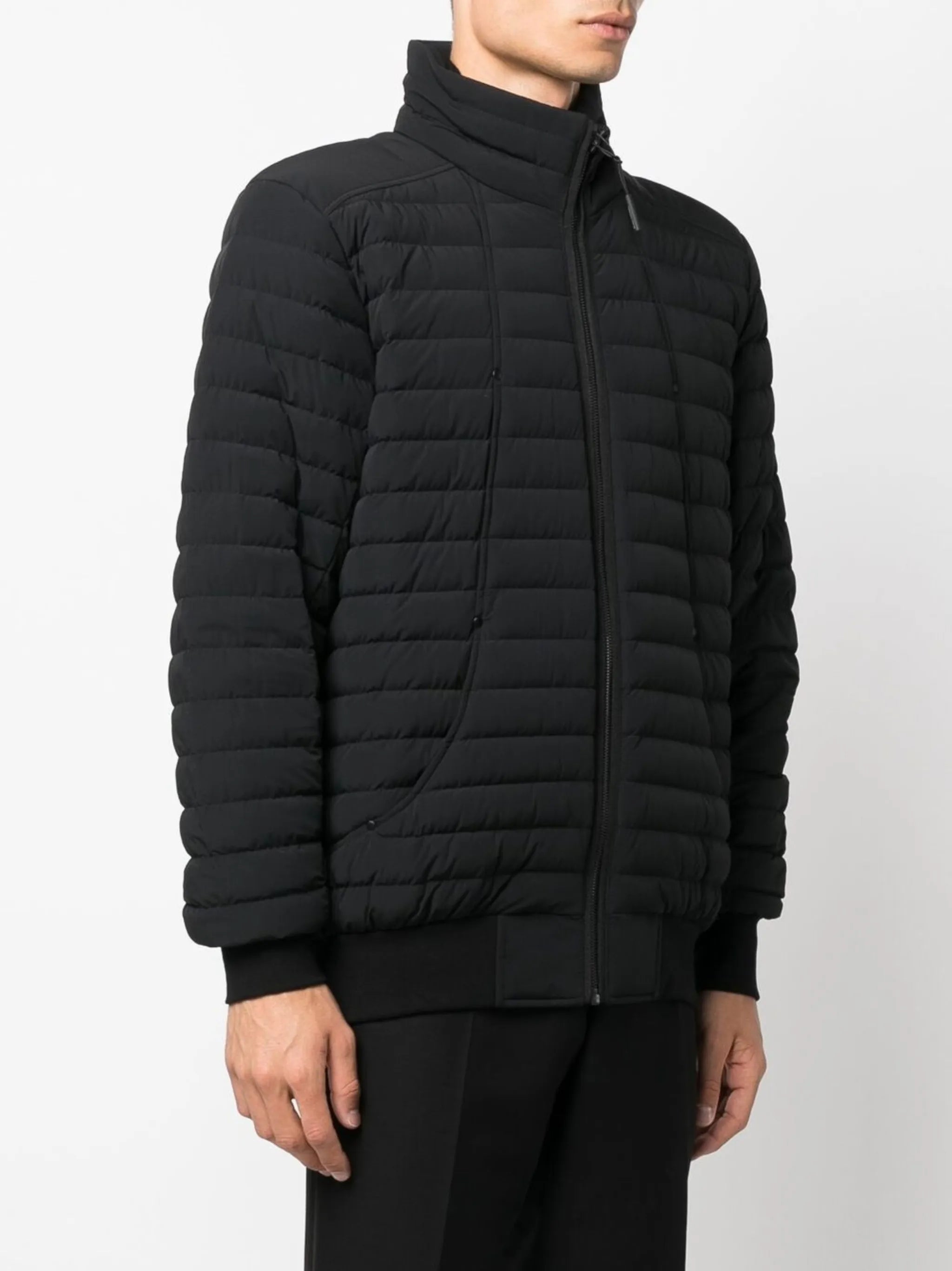 zip-up padded down jacket