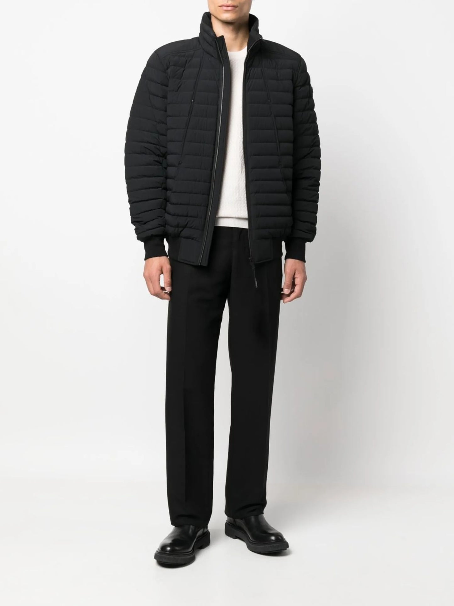 zip-up padded down jacket