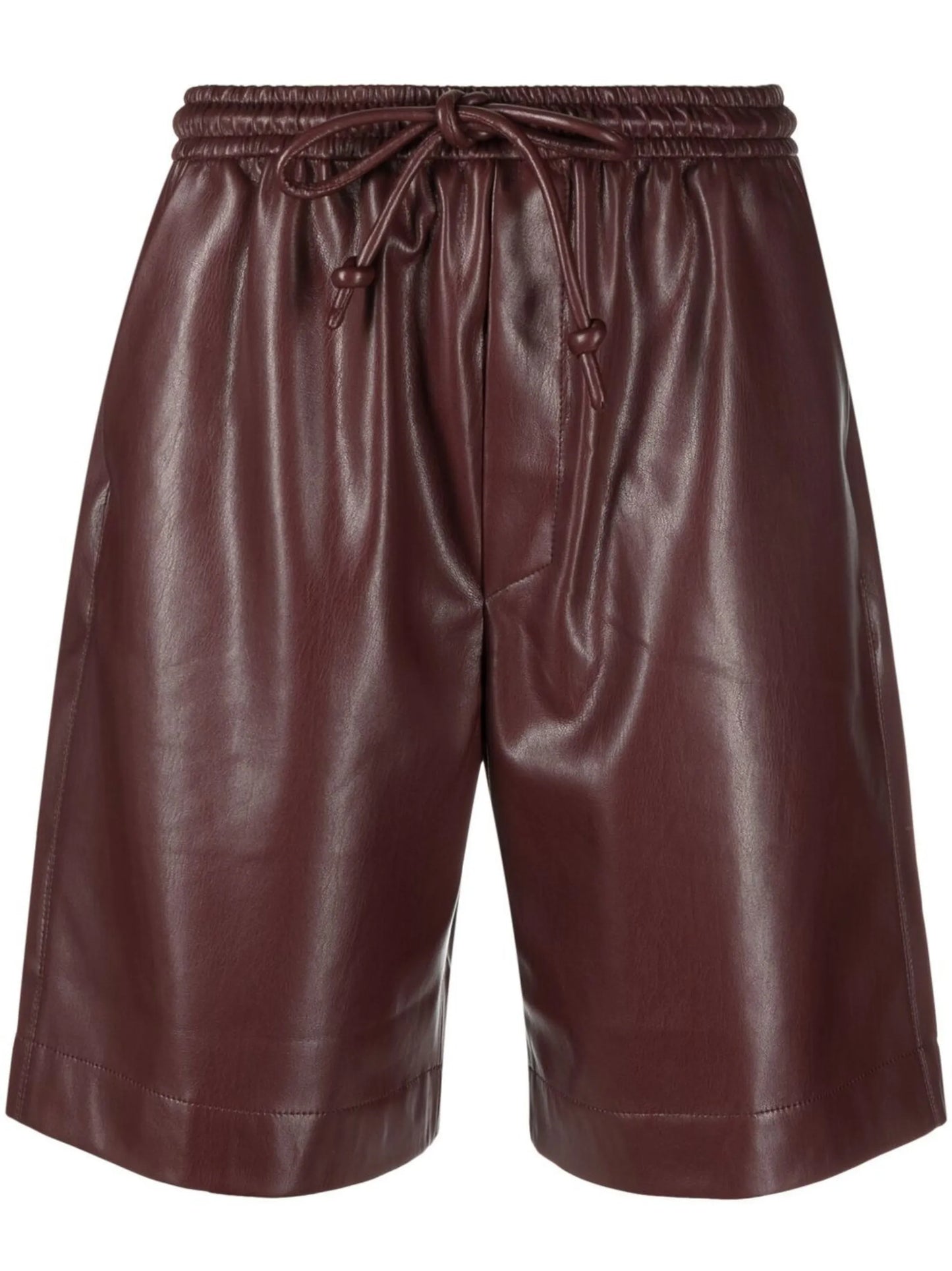 drawstring faux-leather shorts