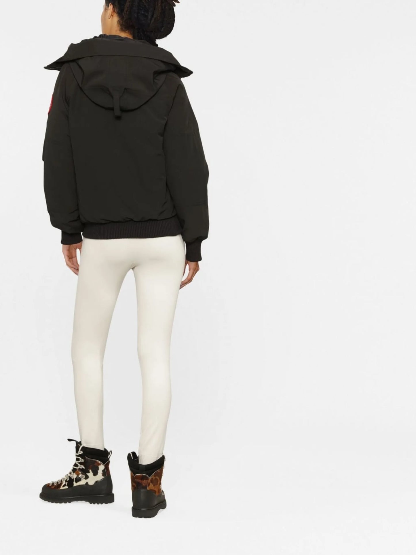 logo-patch hooded down jacket