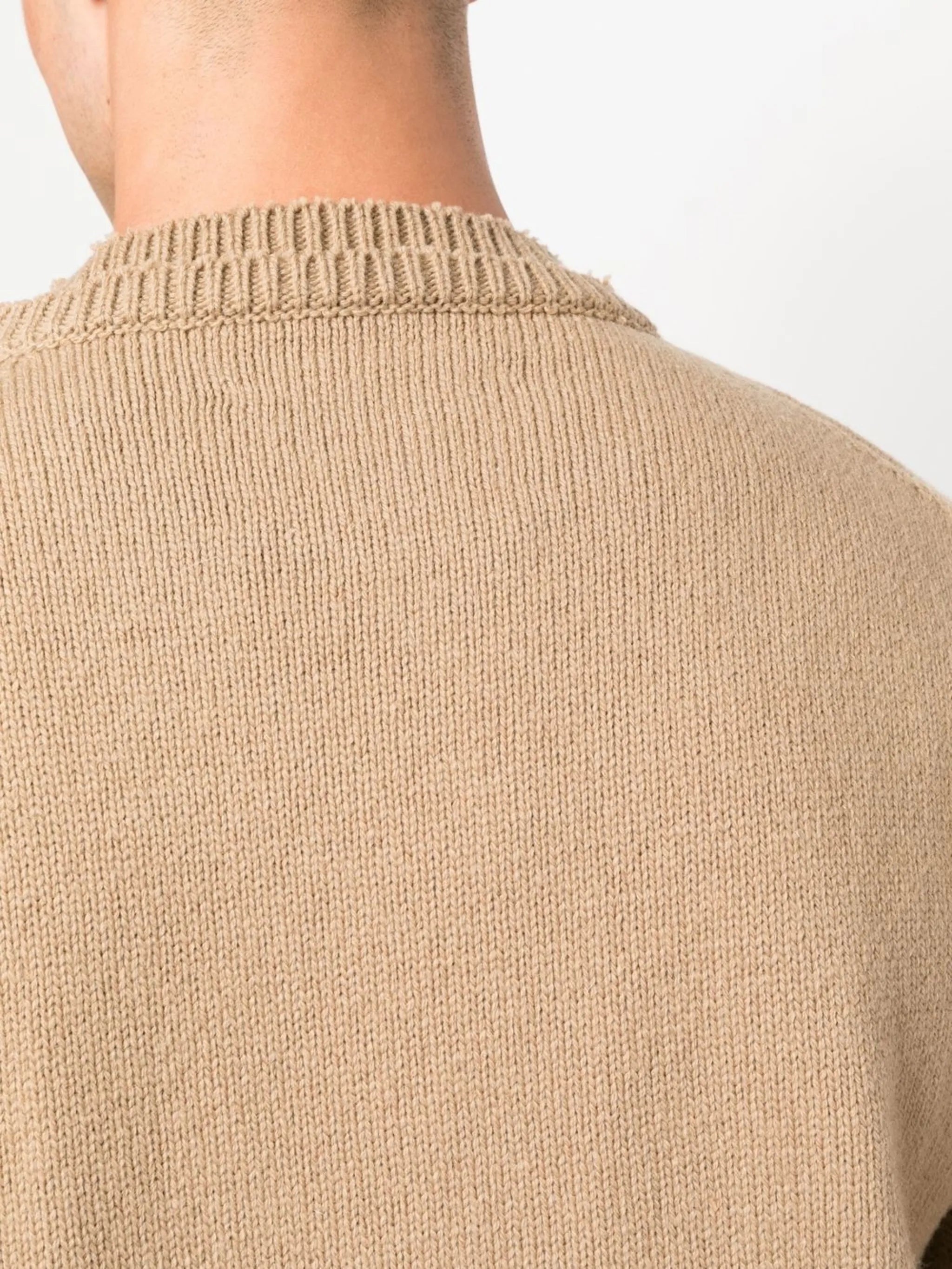elbow-patch knitted jumper