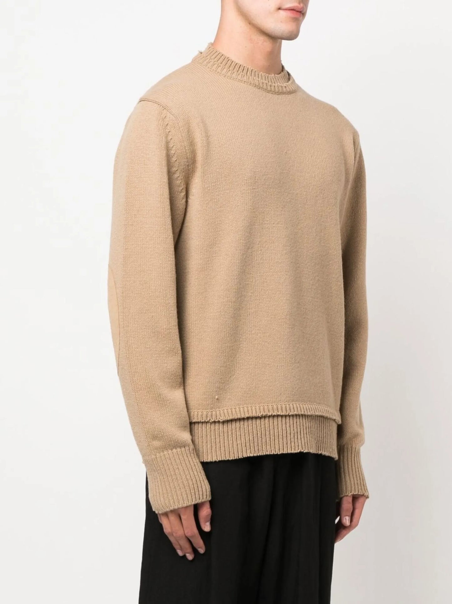 elbow-patch knitted jumper