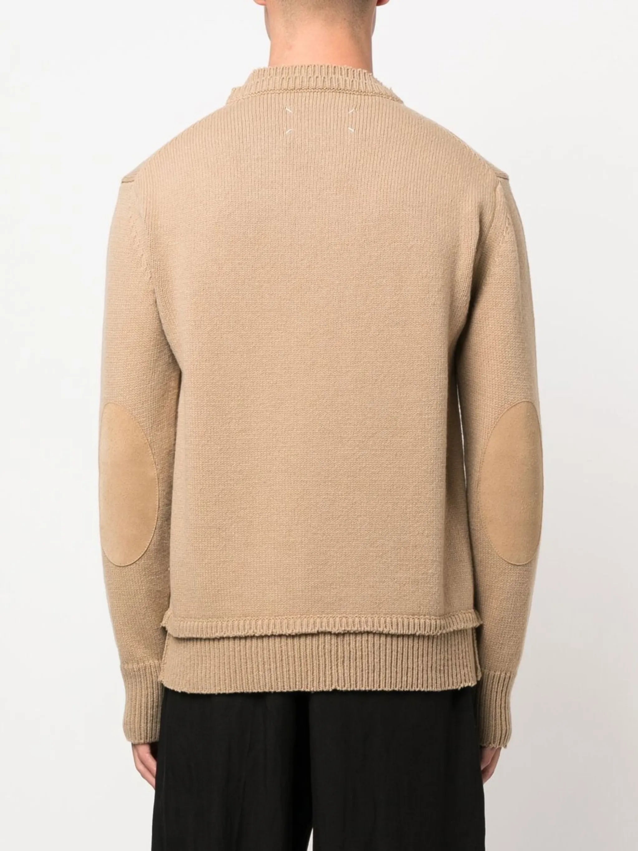 elbow-patch knitted jumper