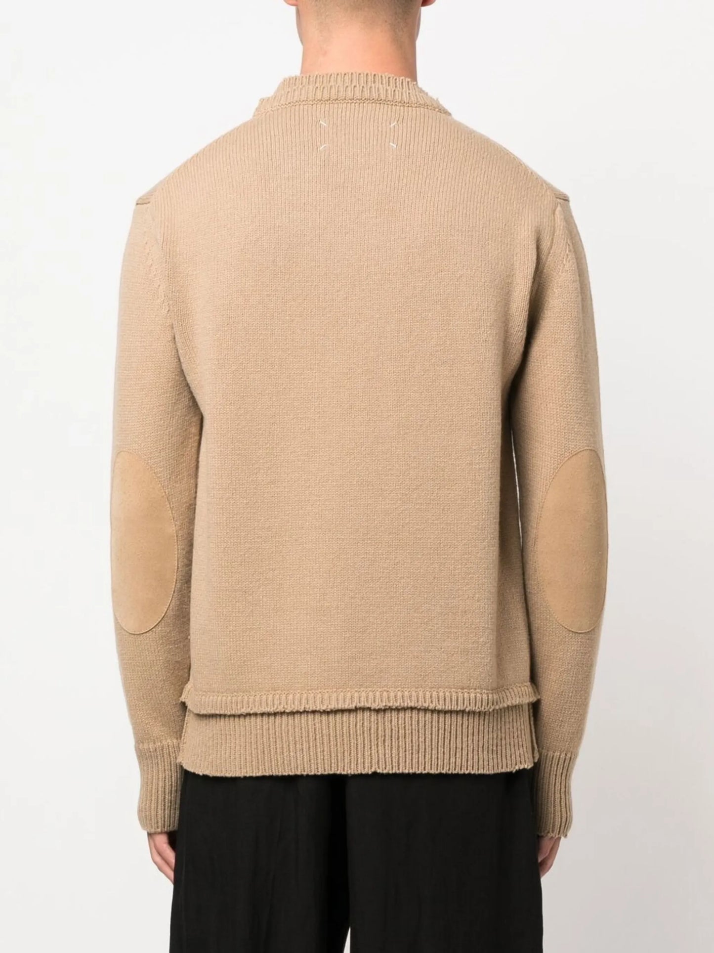 elbow-patch knitted jumper