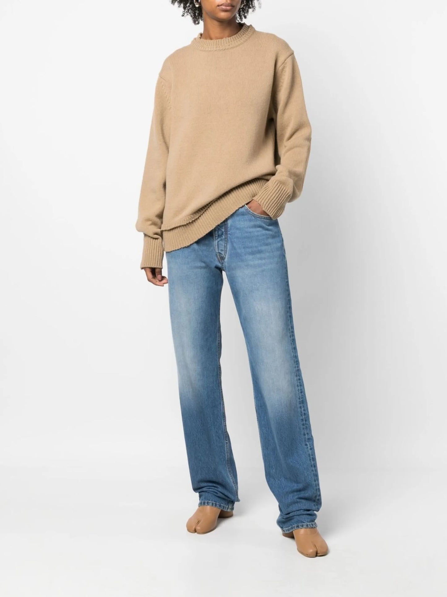 elbow-patch knitted jumper