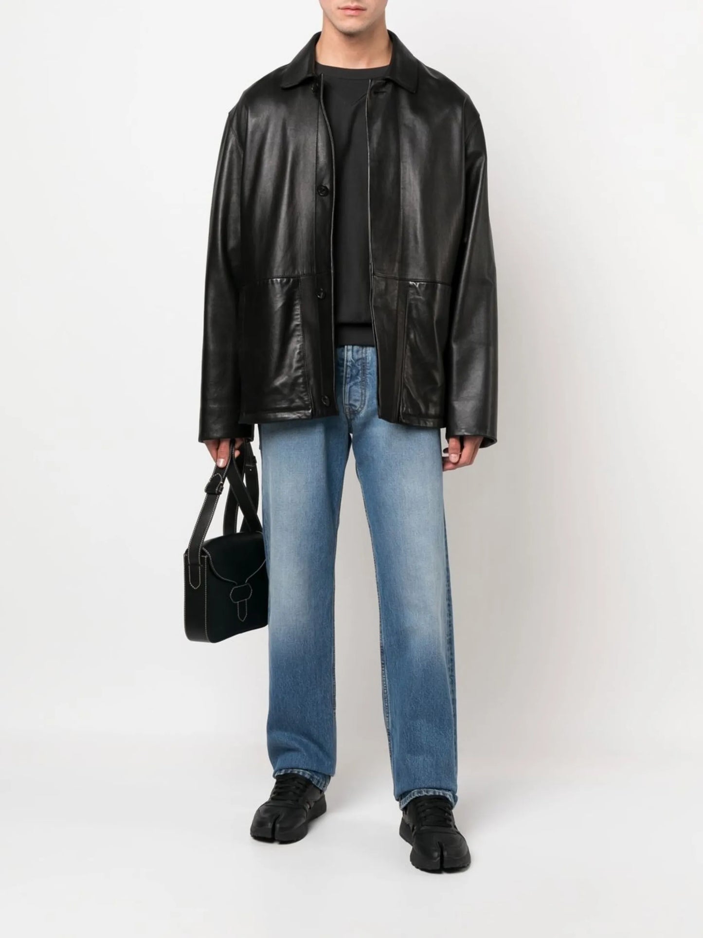 four-stitch straight-leg jeans