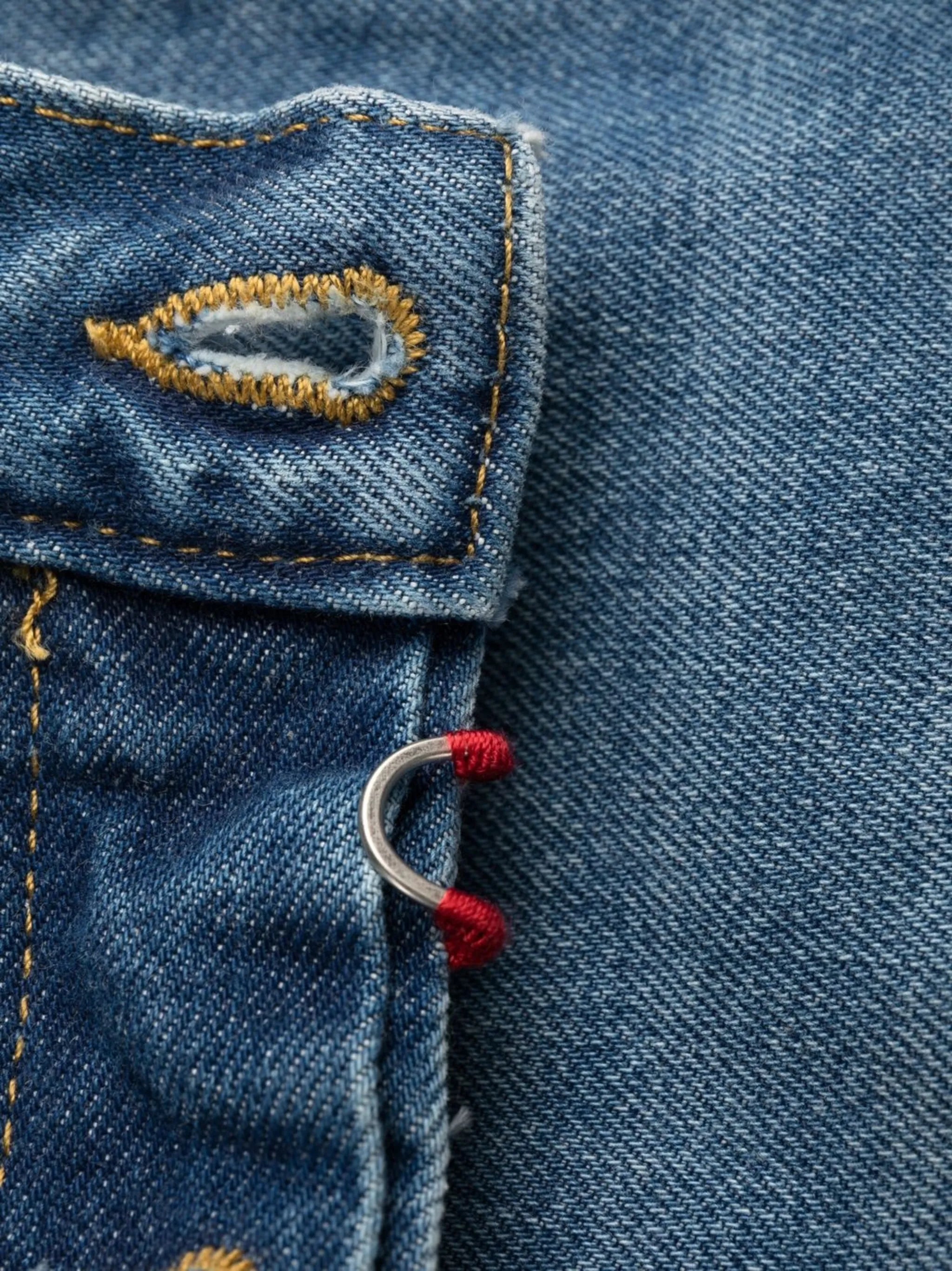 four-stitch straight-leg jeans