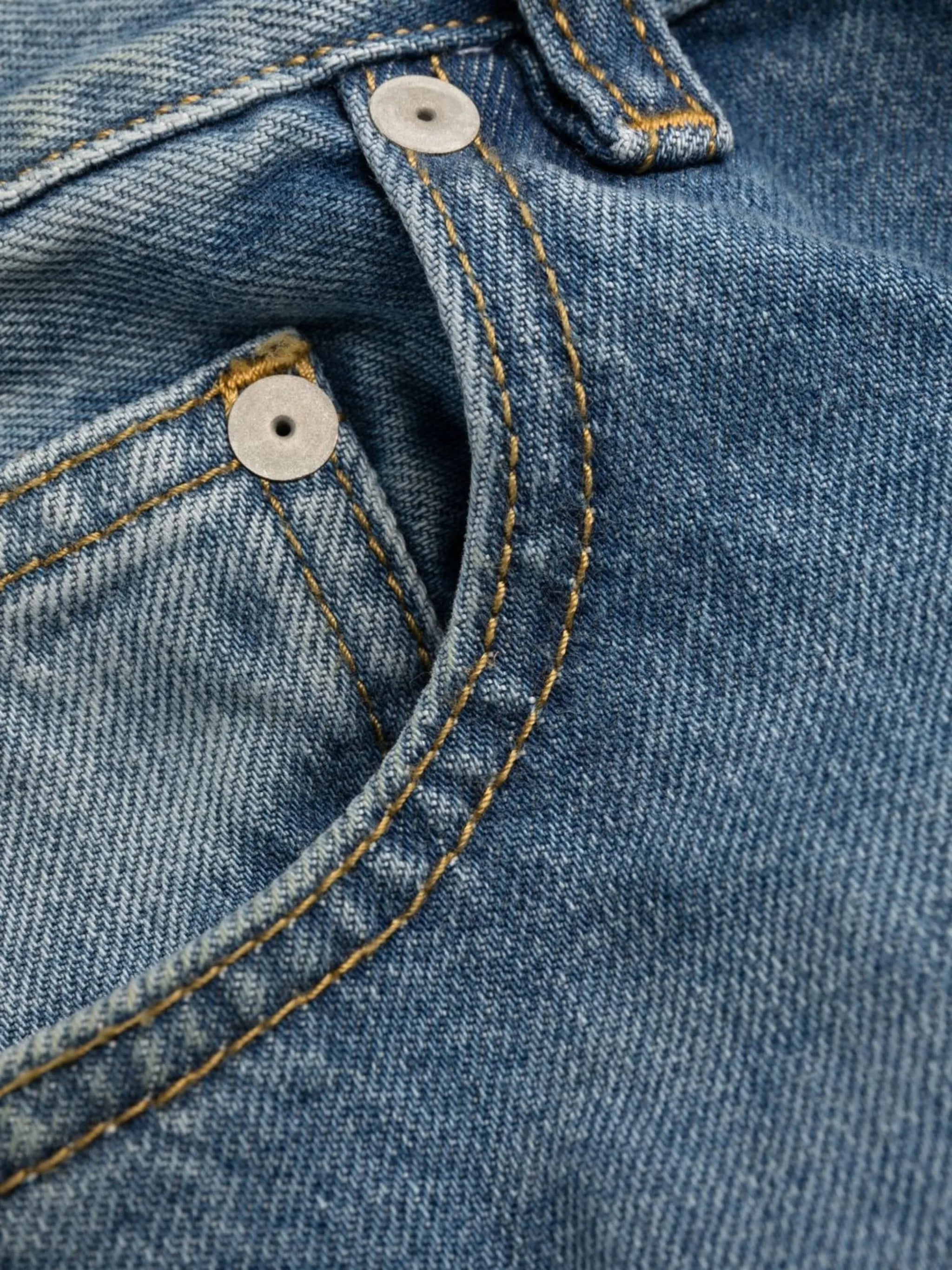 four-stitch straight-leg jeans