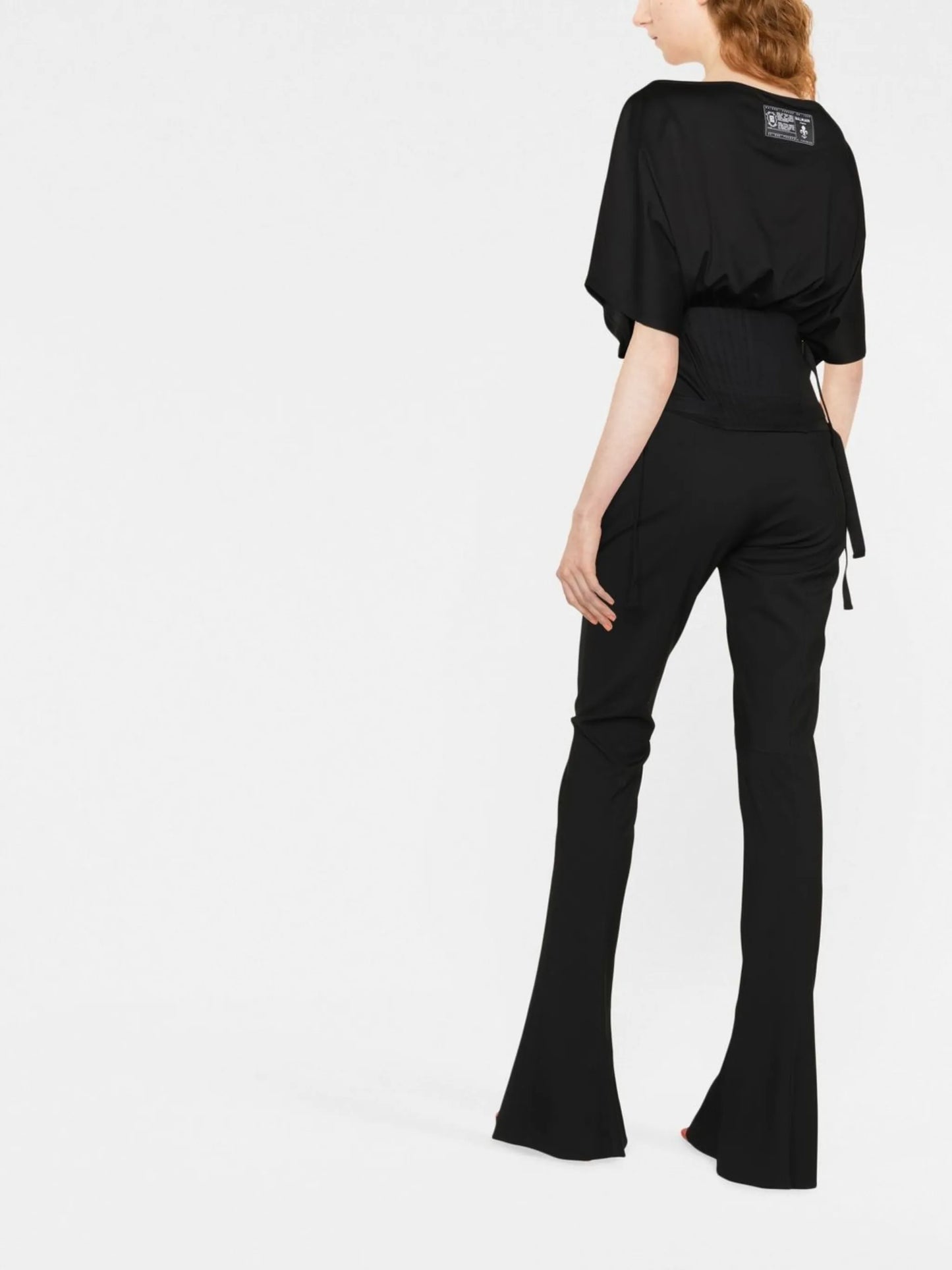 belted three-quarter sleeve top