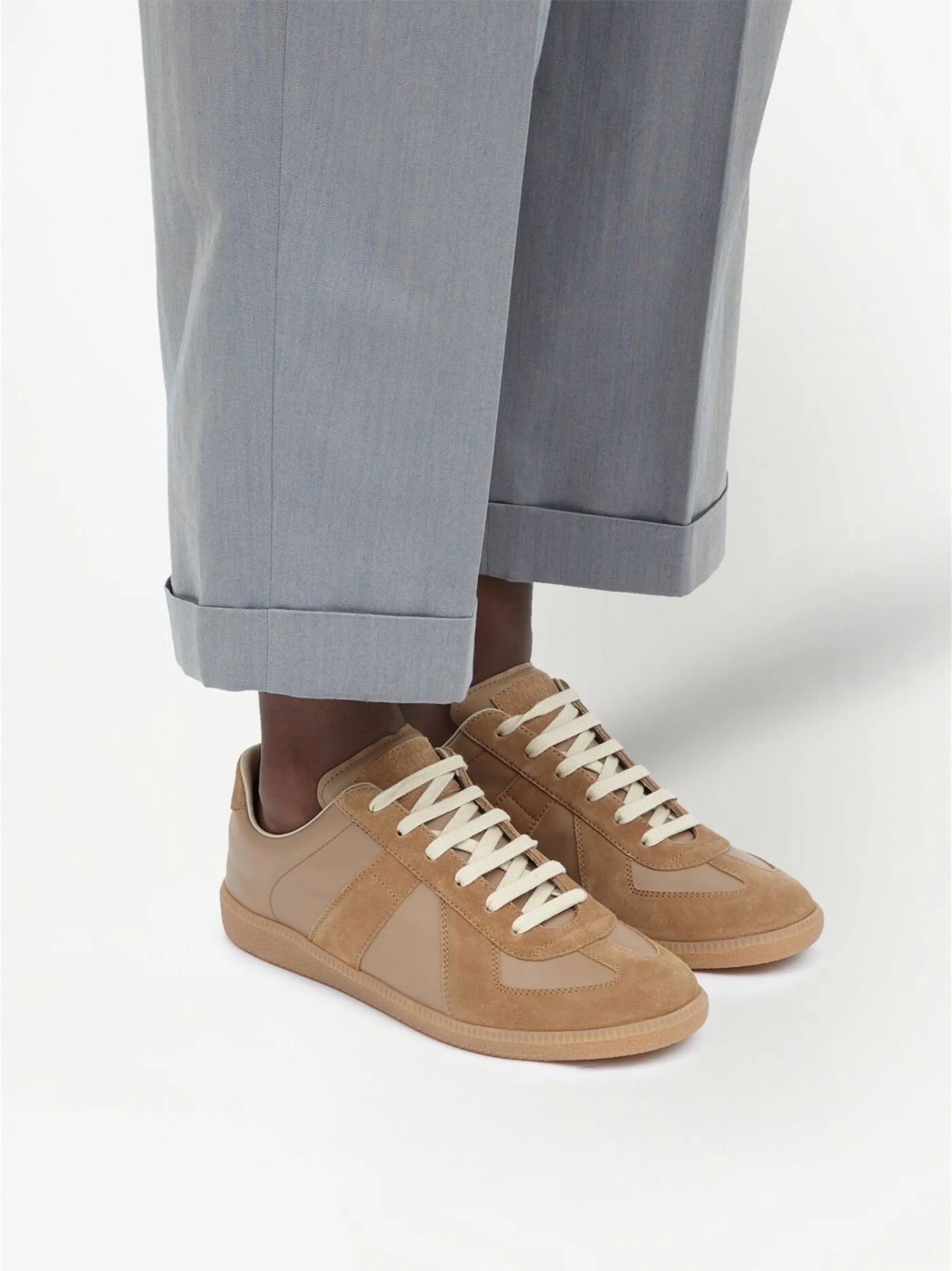 Replica panelled leather sneakers